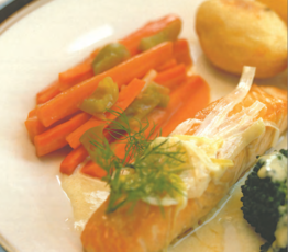 Fillet of Salmon with Cream Leek Sauce