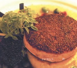 Cumin-Crusted Salmon with Roast Corn Polenta and Basil Pea Broth