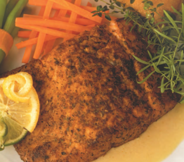 Blackened Salmon with Butter Sauce
