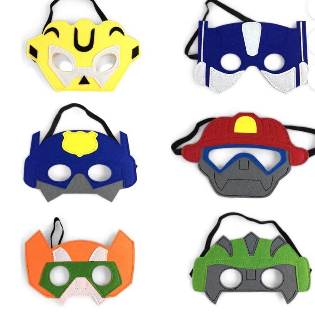 Pack of 12 Rescue Bots Felt masks for Birthday Party favors and Dress up Costumes 