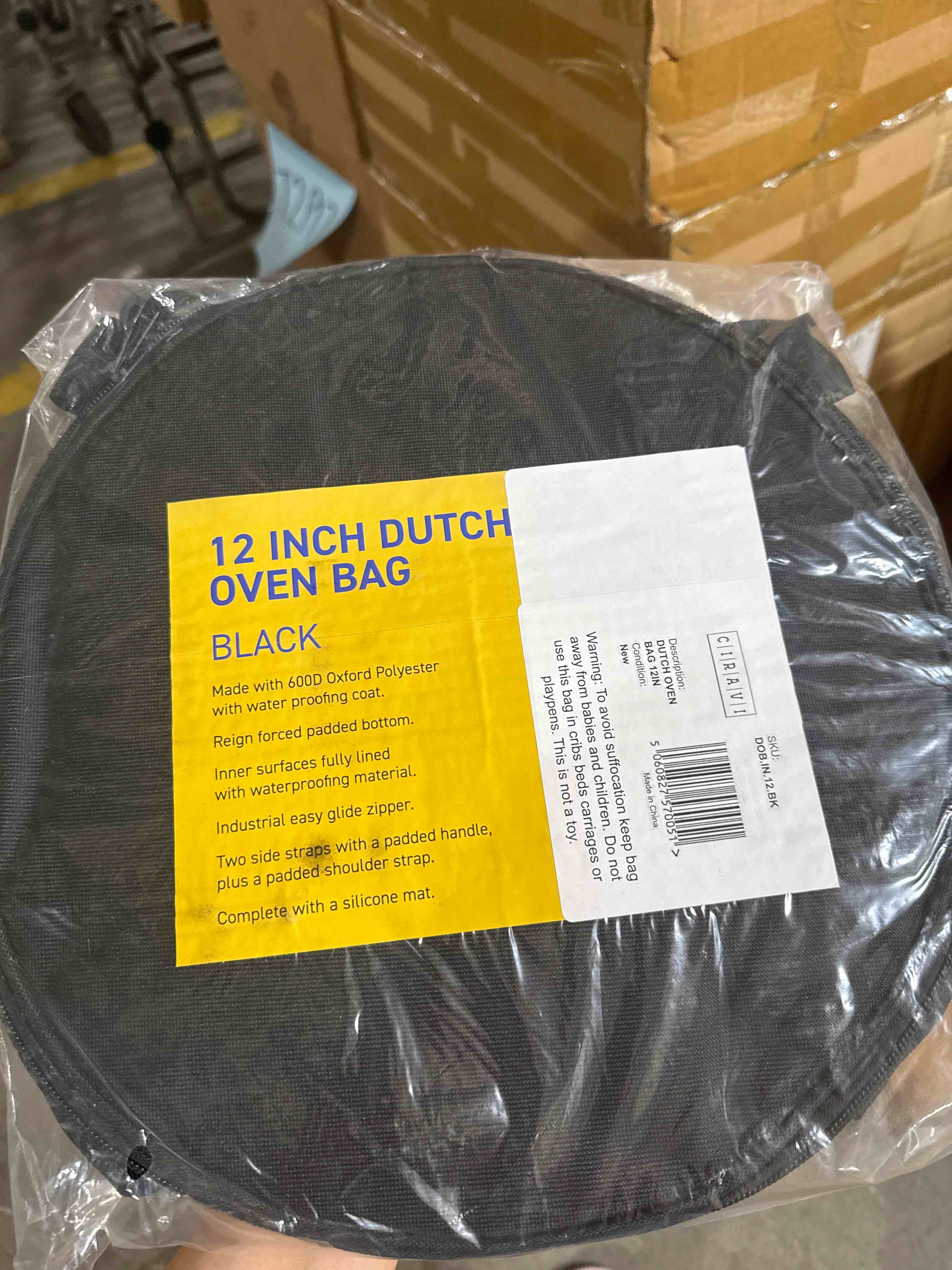 Condition photo showing Brand New for ciravi 12 inch dutch oven bag black complete with silicone mat