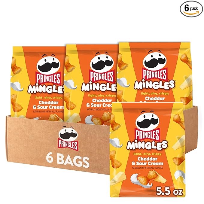 Case of 6 Pringles Mingles Cheddar & Sour Cream - 5.5oz (BB1/26/26)