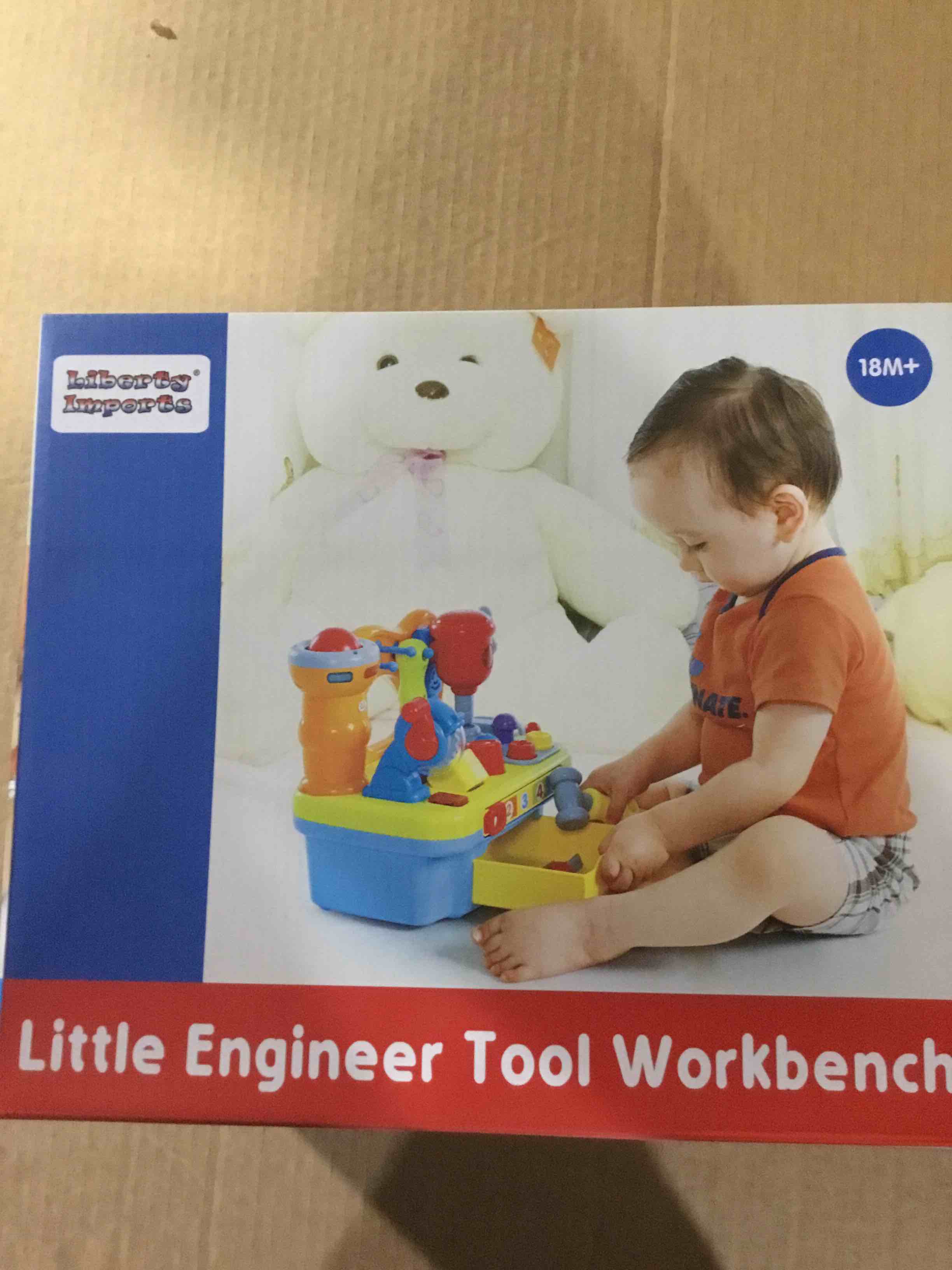 Condition photo showing New/Like New for Little Engineer Multifunctional Kids Musical Learning Tool Workbench - Educational Learning Toy Shape Sorter with Lights & Sounds for Teaching Colors, Shapes, Numbers