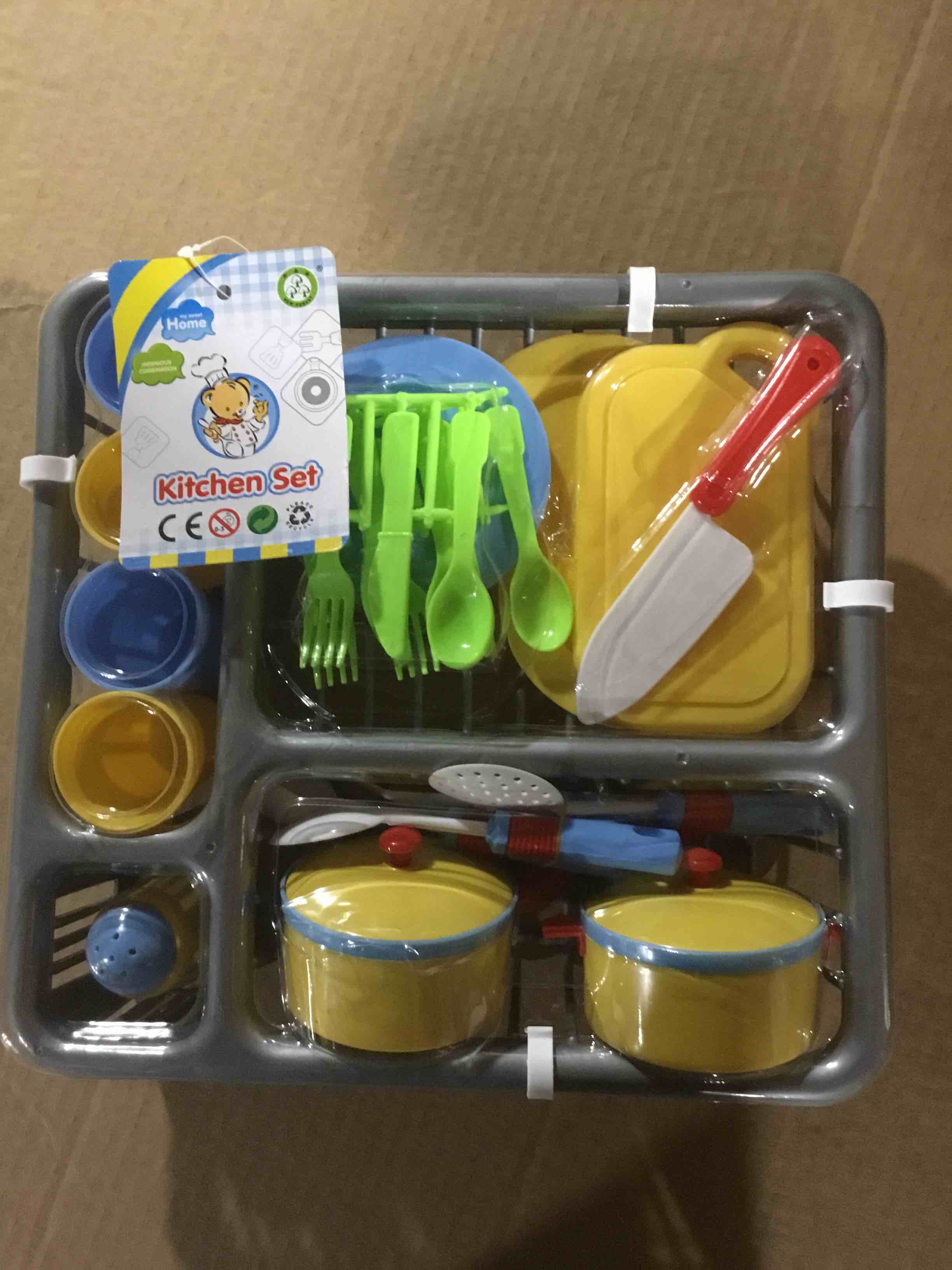 Pink Kids Kitchen Playset Toy Pretend Play Set Cooking Food Children Girls Boy