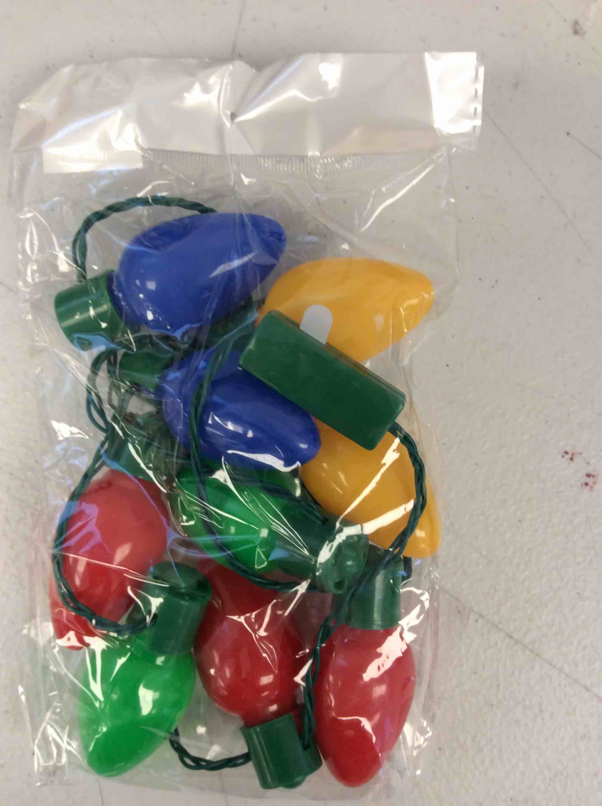 Condition photo showing New/Like New for christmas holiday large led light bulds flashing 9 bulbs necklace