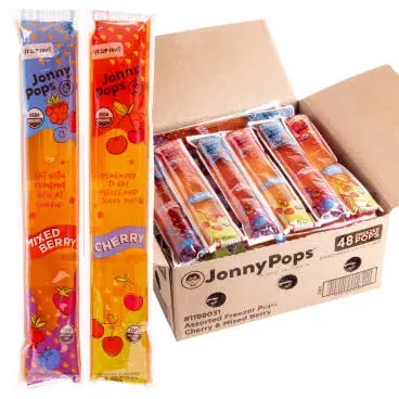 48-Pack: Jonny Pops Large 4oz Freezer Pops (Cherry & Mixed Berry) BB August 18, 2025 