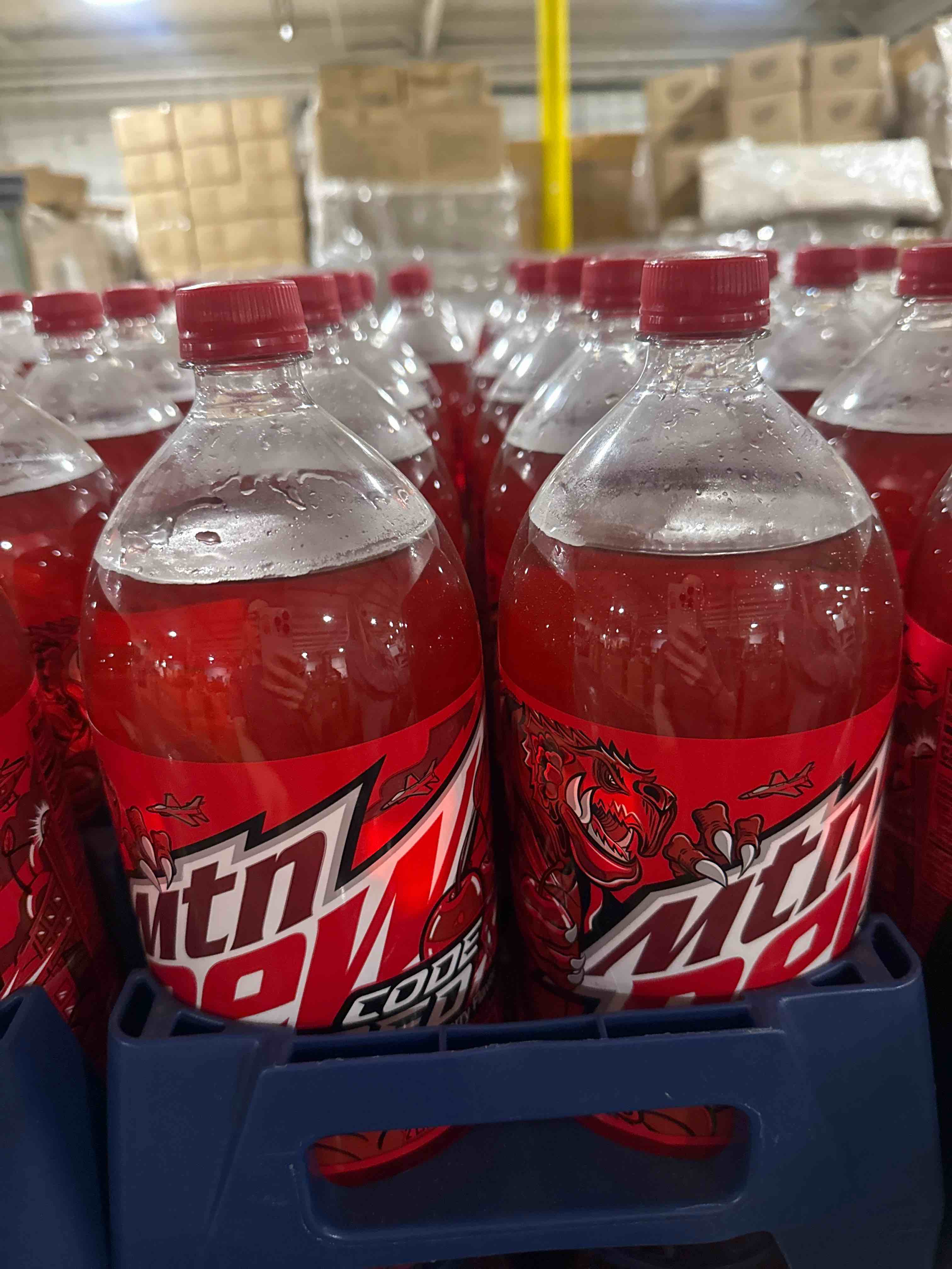 Condition photo showing Brand New for 8 case of mountain dew code red, 2 liter bottle