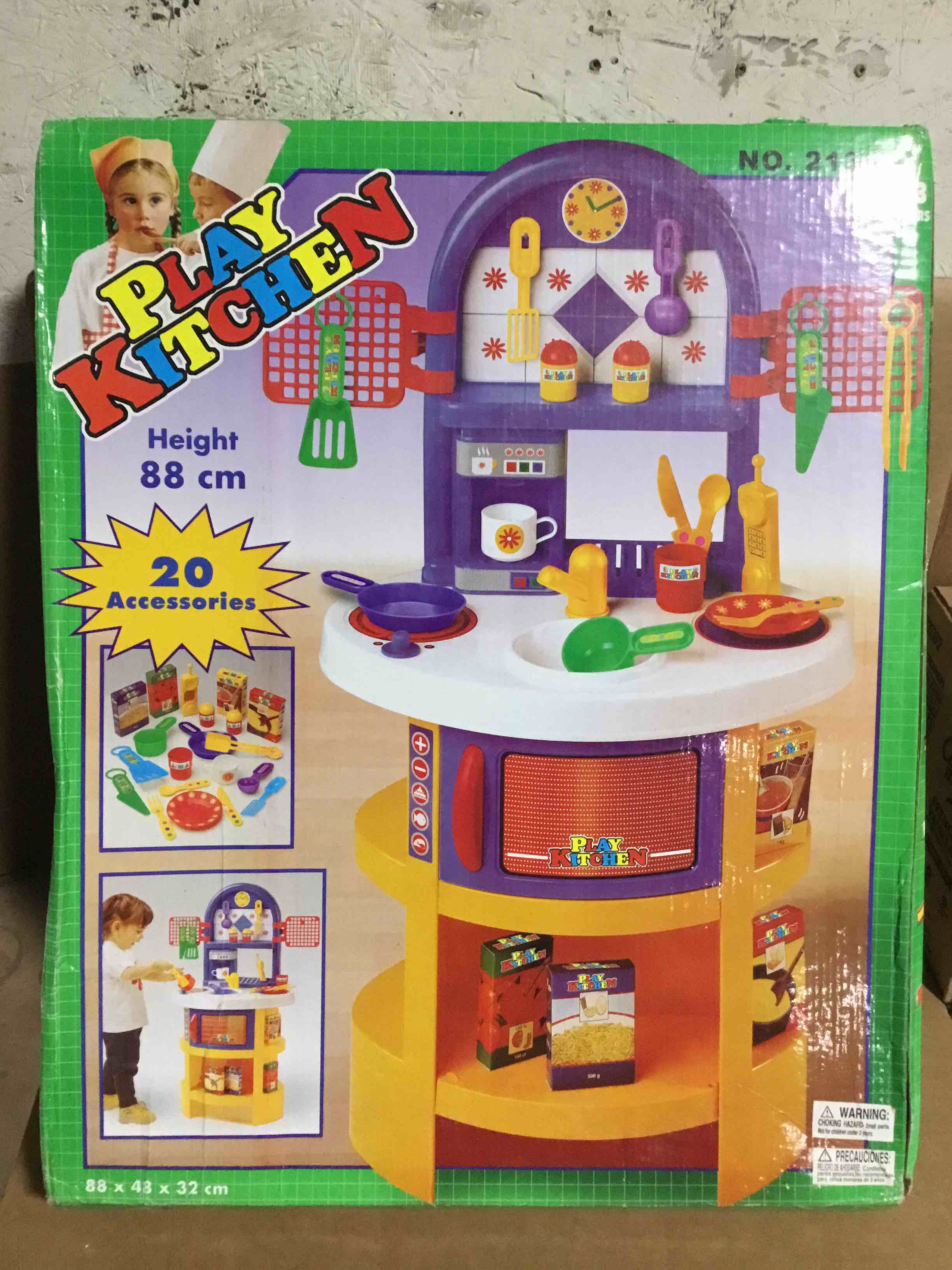 Play Kitchen Heigth 88cm, 20 Accessories 