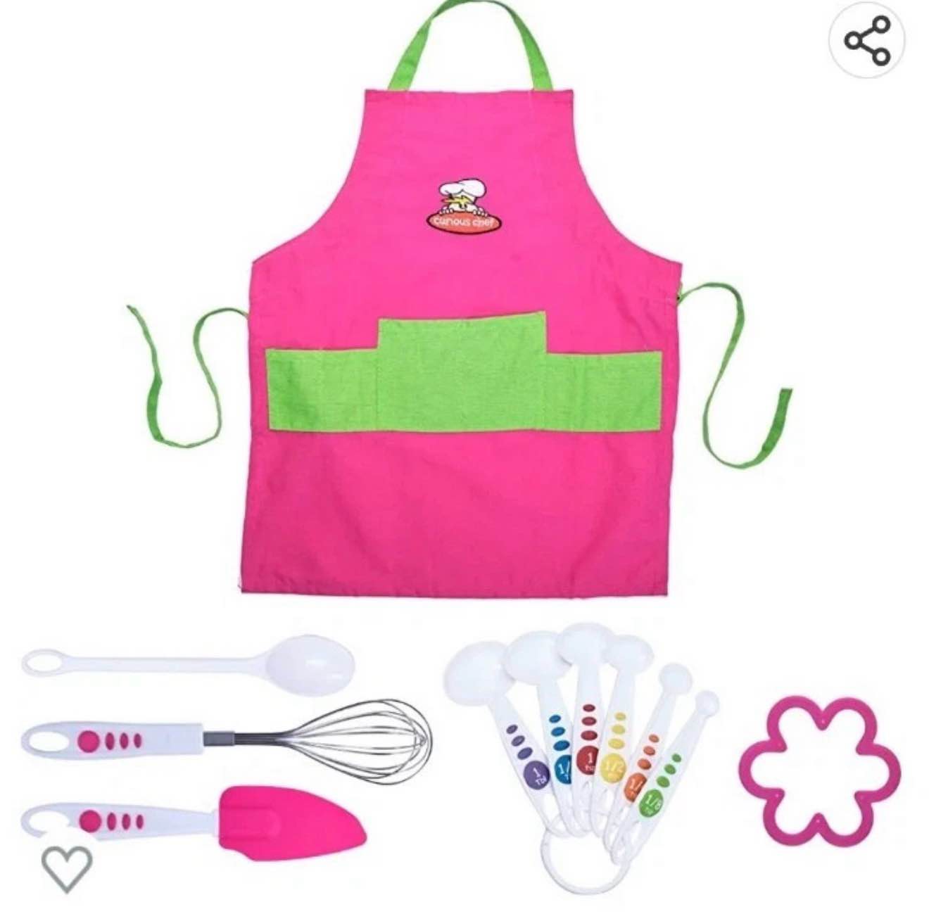 Curious Chef Chef Kit - 11 Piece Green and Pink Set