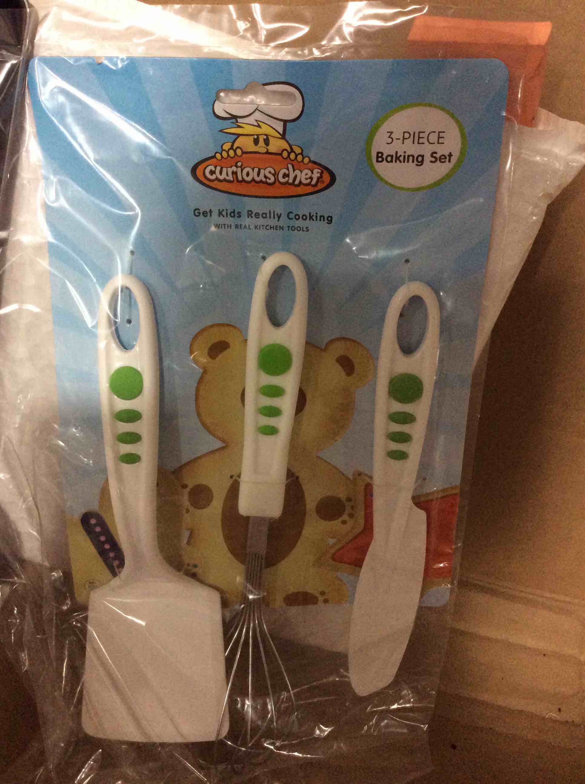 Condition photo showing Brand New for curious chef children s 3-piece baking tool set