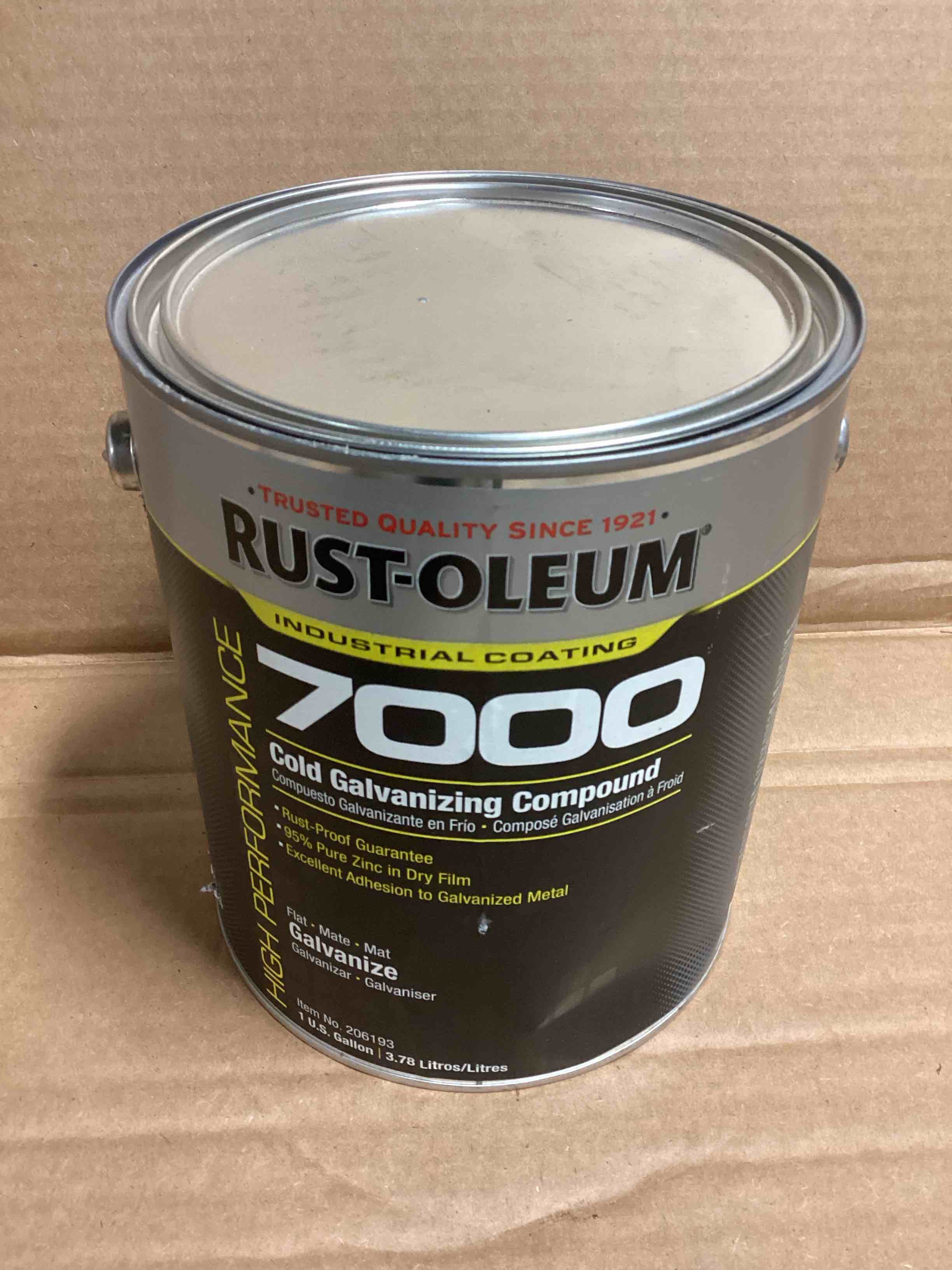 Condition photo showing New/Like New for Rust-Oleum High Performance 7000 Cold Galvanizing Compound, Flat Galvanize 1 Gallon