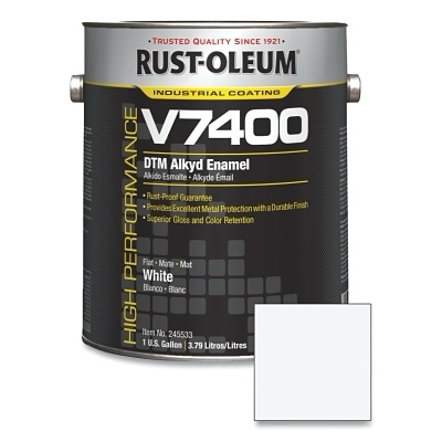 Rust-Oleum High Performance V7400 DTM Alkyd Enamel, Gloss White 1 Gallon 