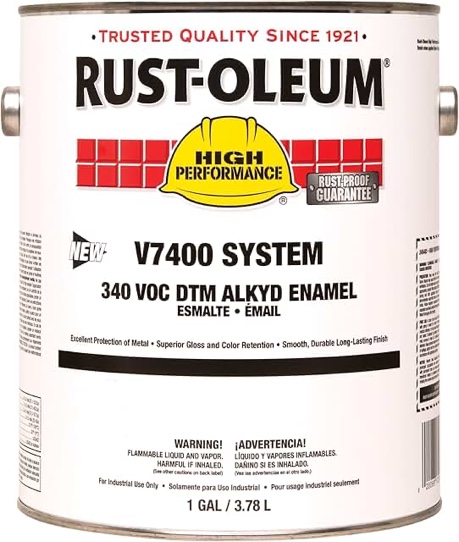Rust-Oleum V7400 System DTM Alkyd Enamel Semi-Gloss Black 1 Gallon 