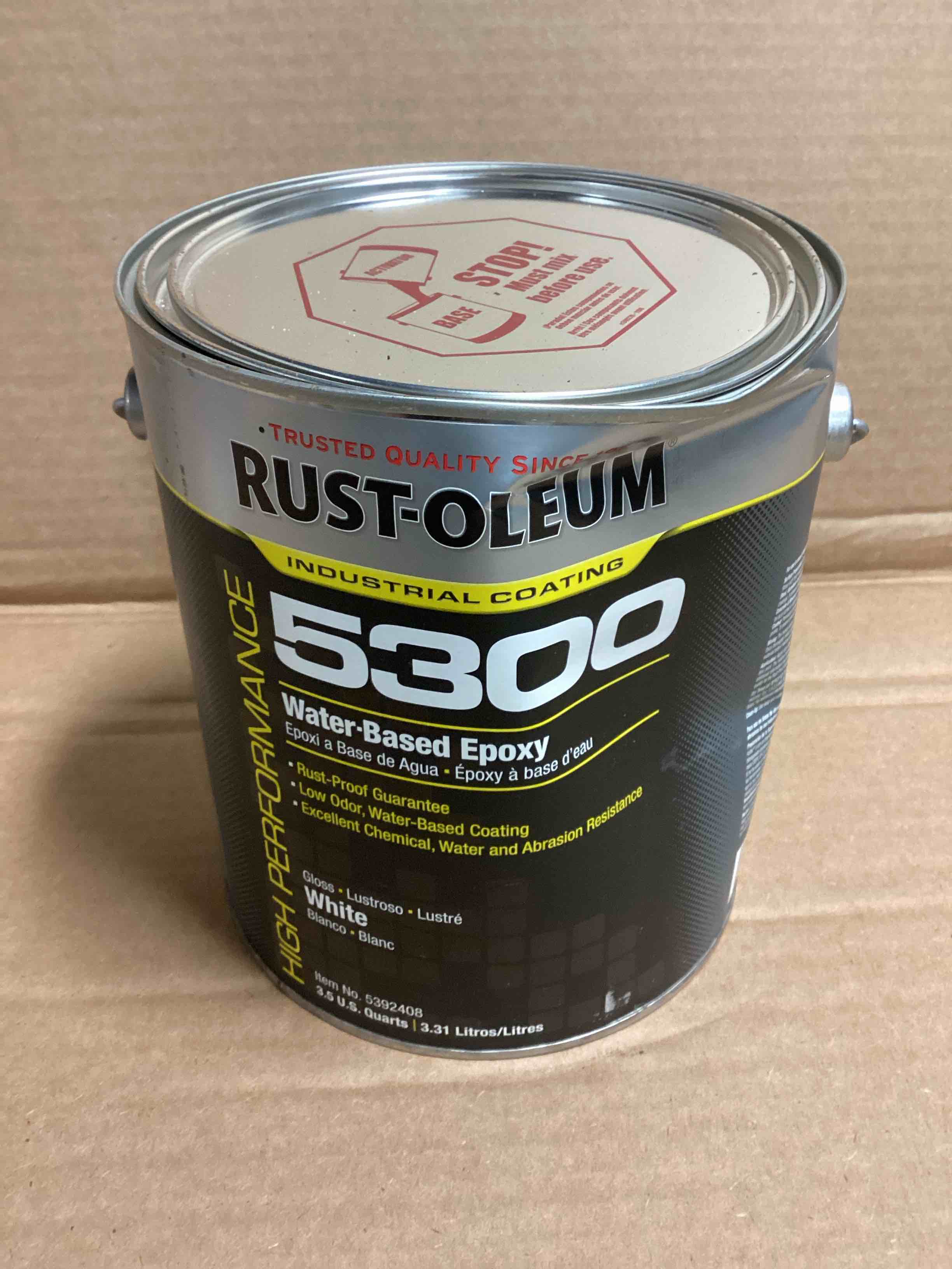 Condition photo showing New/Like New for Rust-Oleum 5300 Water Based Epoxy White Gloss 1 gal 5392408