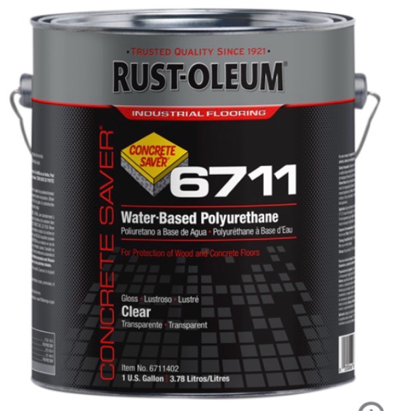 Rust-Oleum 6711 Concrete Saver Water-Based Polyurethane, Clear Gloss 1 Gallon 