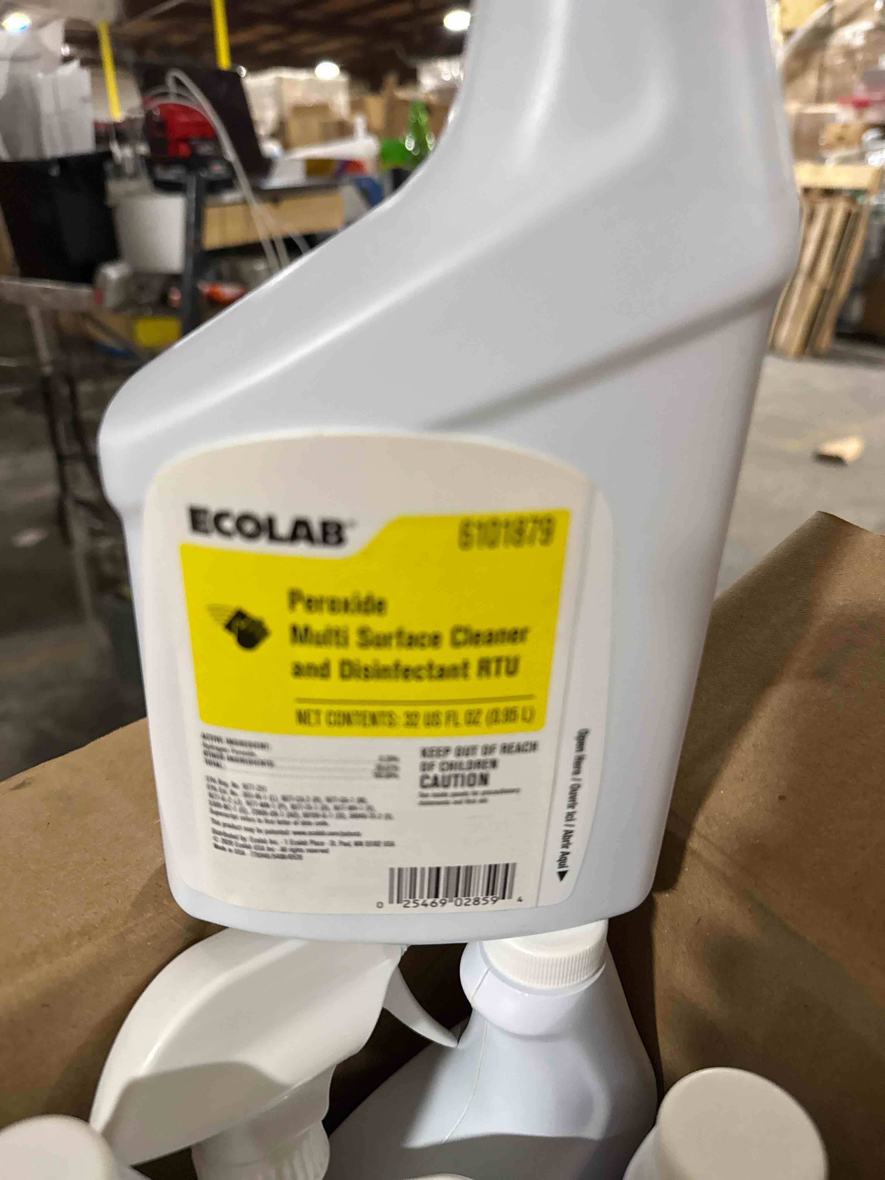 Condition photo showing Brand New for case of six ecolab peroxide, multi surface cleaner and disinfectant 32 ounce
