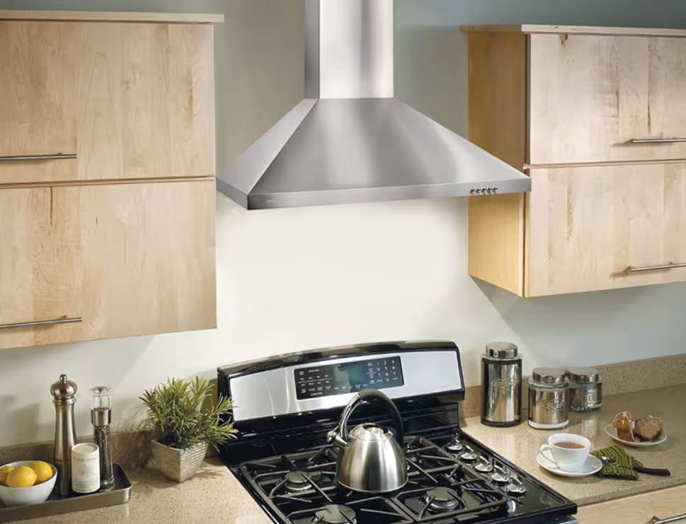 Broan-NuTone BW5036SSL Convertible, 3-Speed Wall-Mounted LED Lights Stainless Steel Chimney Range Hood, 380 Max Blower CFM, 36-Inch