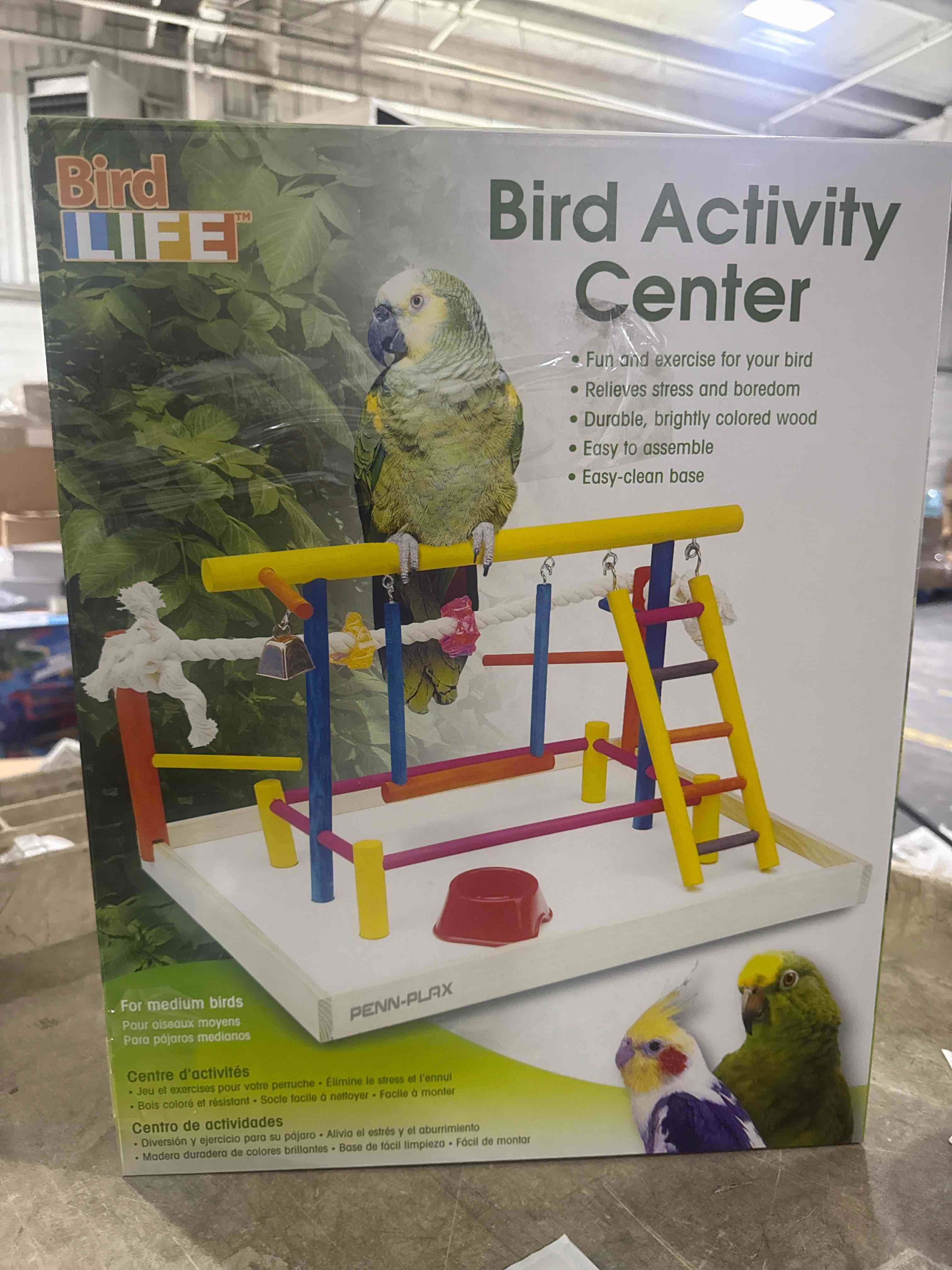 Condition photo showing New/Like New for penn-plax bird life wooden playpen – perfect for sun conures, ring necks, and similar sized parrots – extra-large