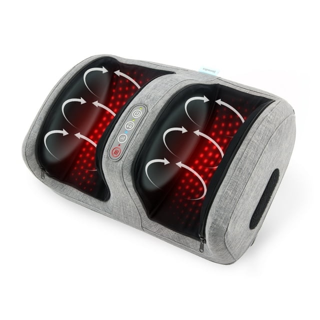 Homedics Shiatsu-Air Foot & Calf Massager, Shiatsu Massage & Air Compression with 2 Intensity Levels and Soothing Heat