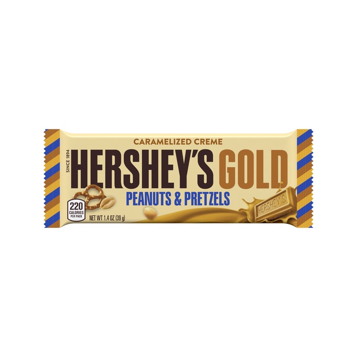 HERSHEY'S GOLD with Peanuts & Pretzels Standard Bar 1.4 oz