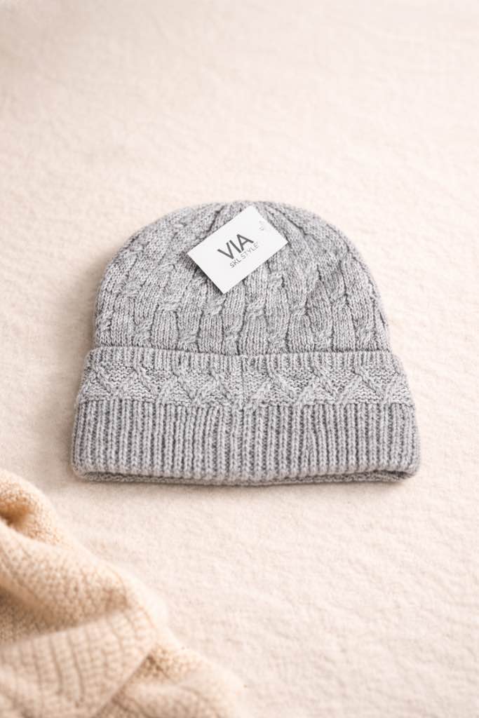via skl style women women’s knit hat, gray