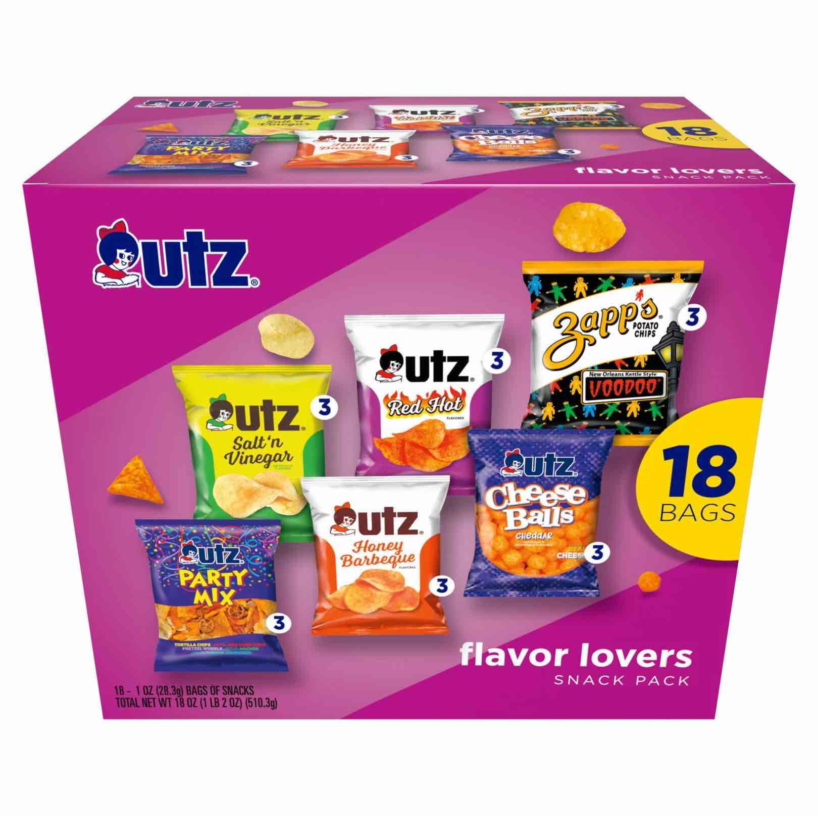 (Expiration date may vary) Utz Flavor Lovers Mix Variety Pack, 18 ct, 1oz. Bags