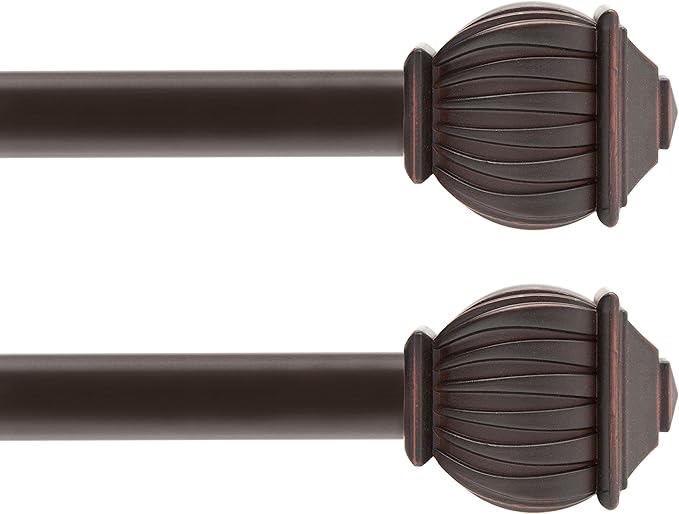 Kenney® Beckett 5/8  Standard Decorative Window Curtain Rod  48-86   Weathered Brown