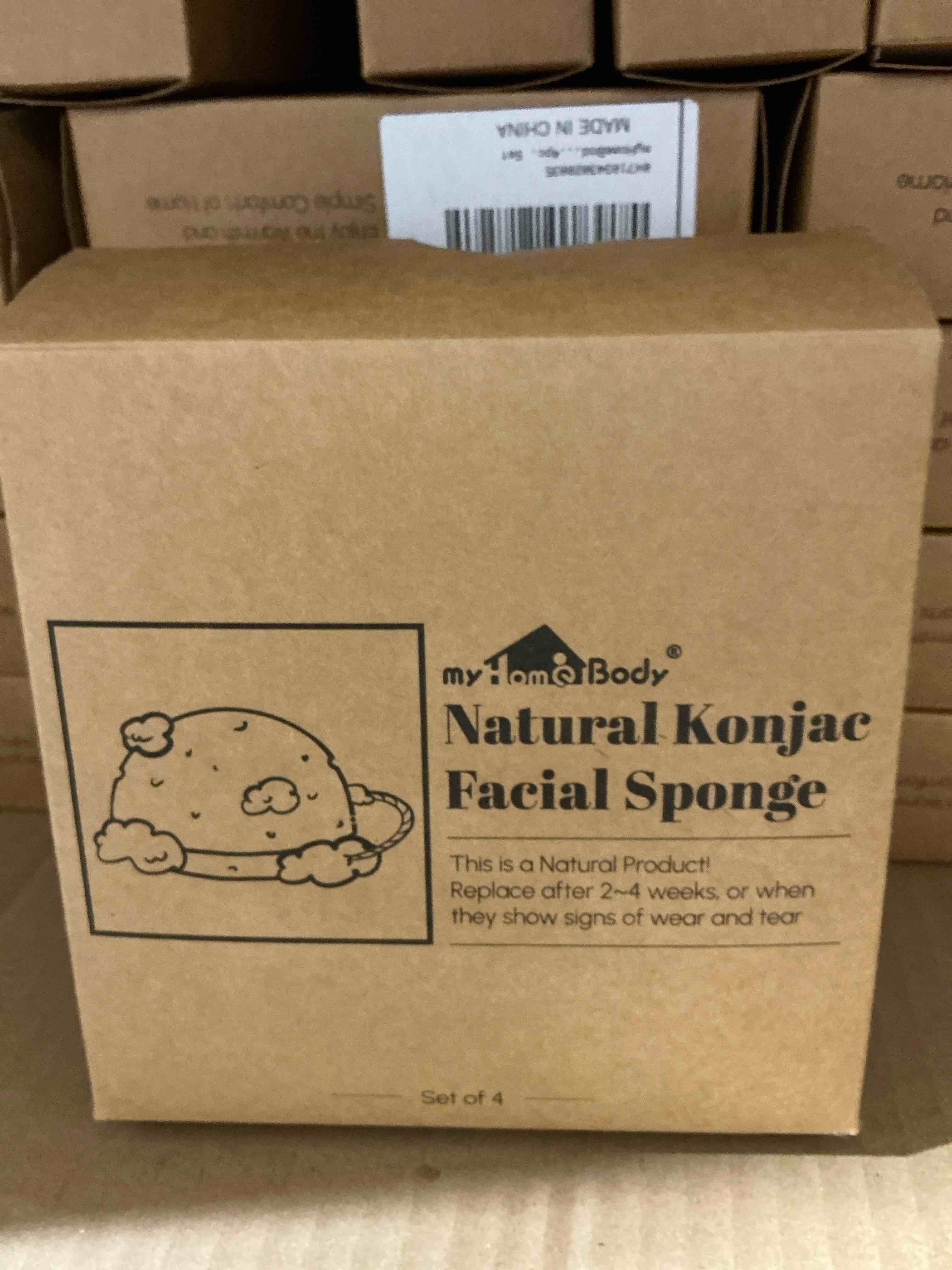 Natural Konjac Facial Sponge set of 4 