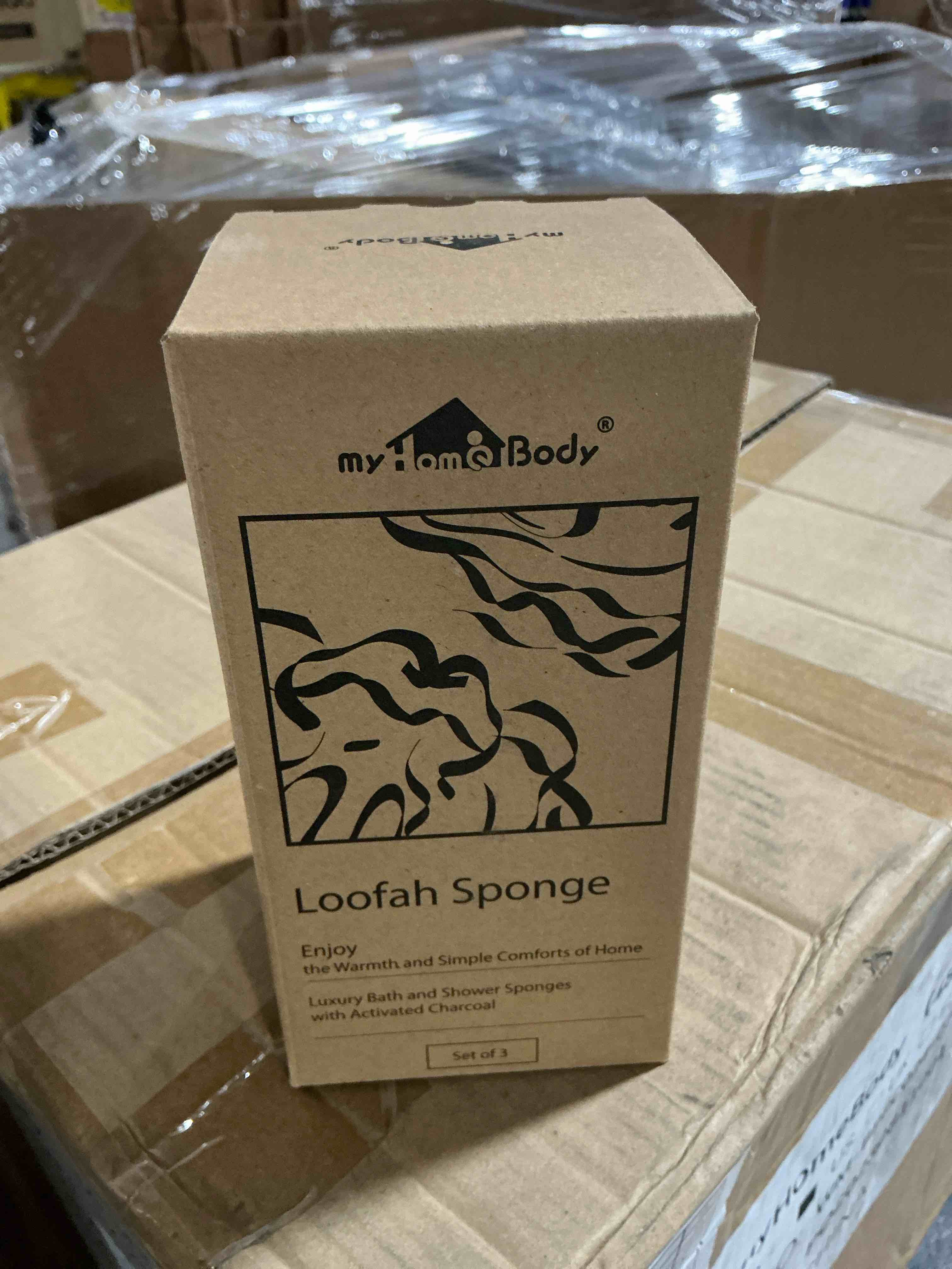 set of three my home body loofah sponge