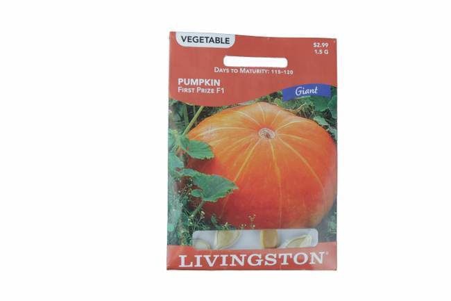 Livingston Pumpkin, First Prize F1 Seed Packet