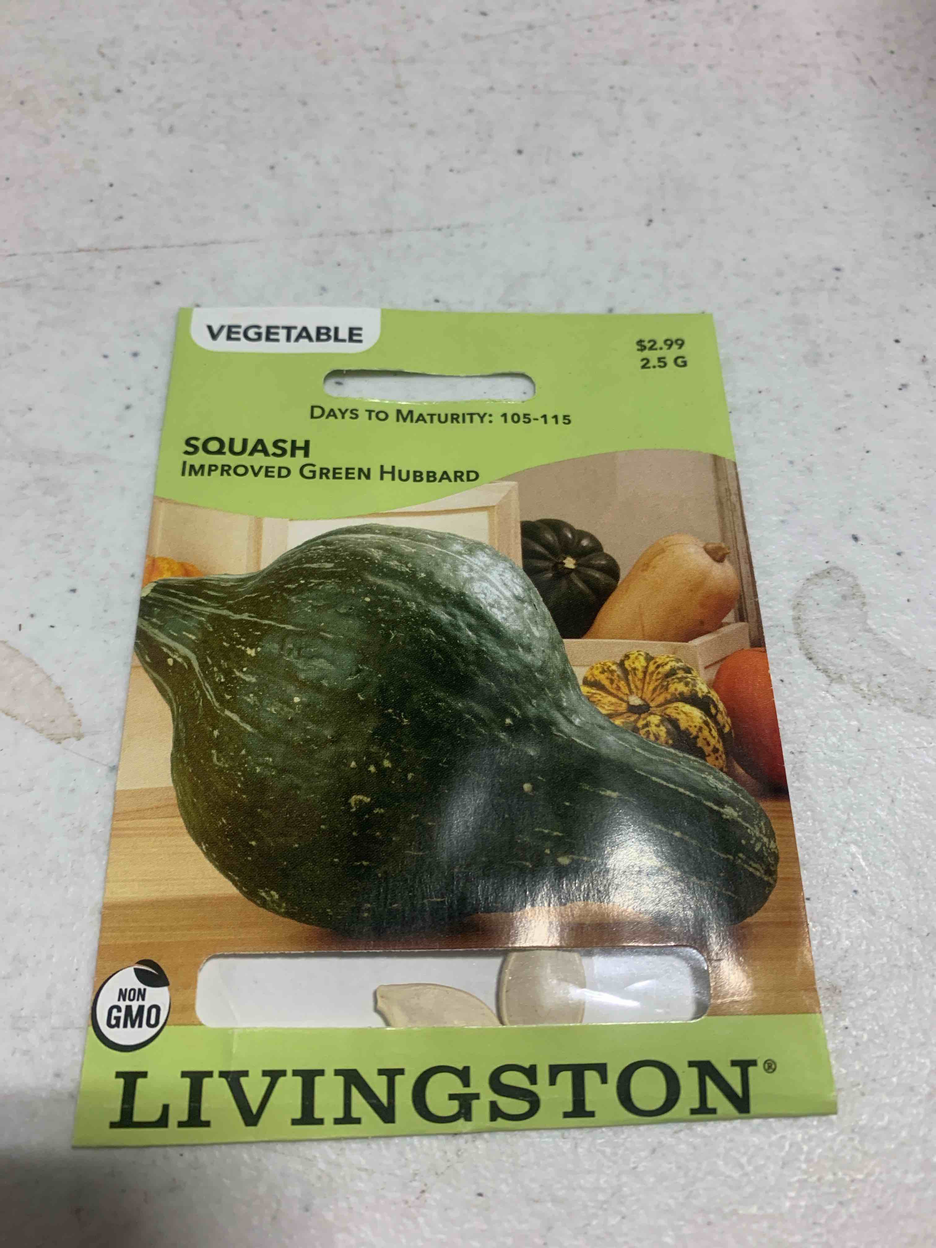 Livingston Seeds Squash Improved Green Hubbard, 2.5G