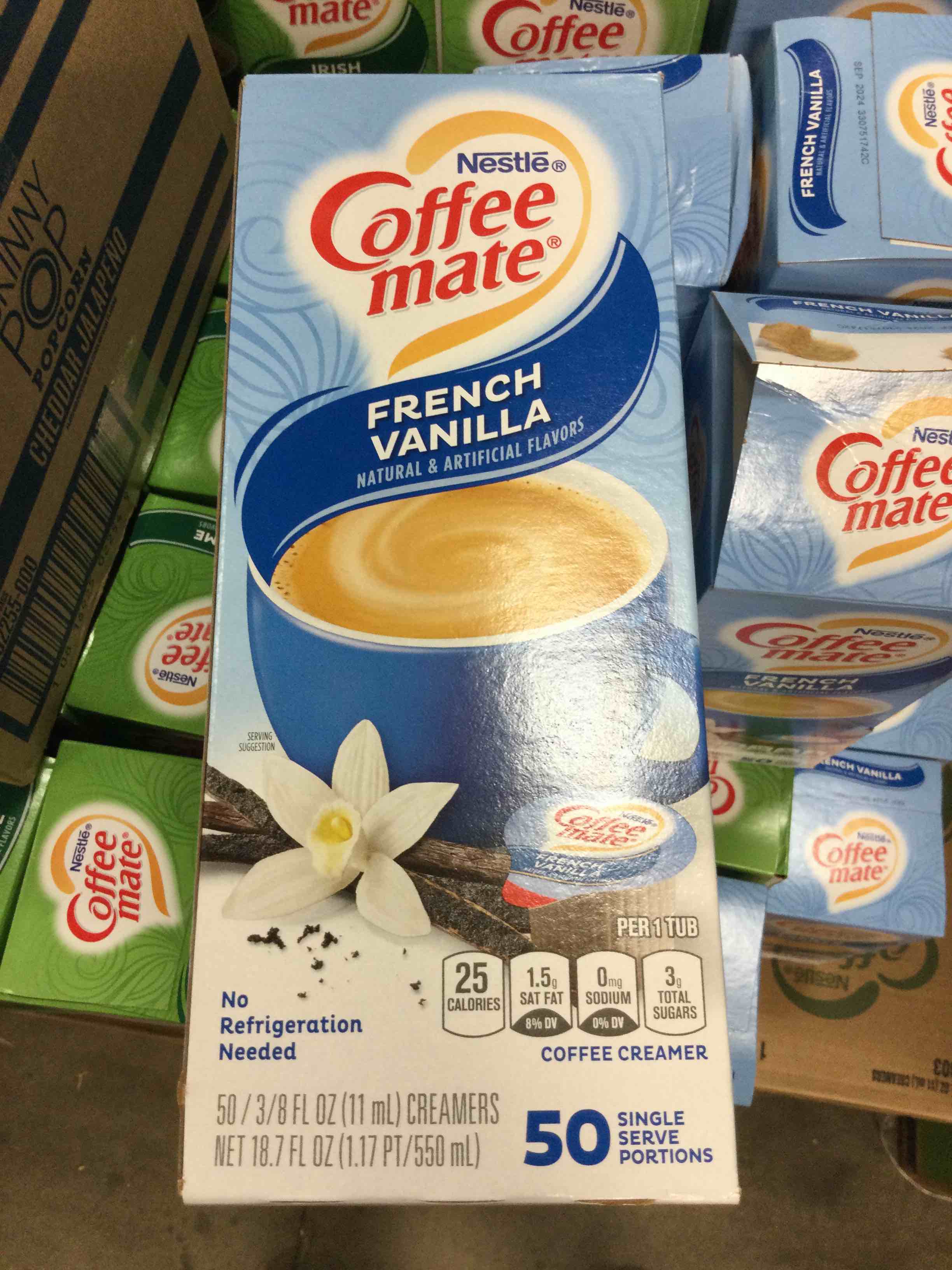 4/50 cartons Coffee-mate 35170CT Liquid Coffee Creamer, French Vanilla Flavor 0.375 oz., 200 Creamers/Carton