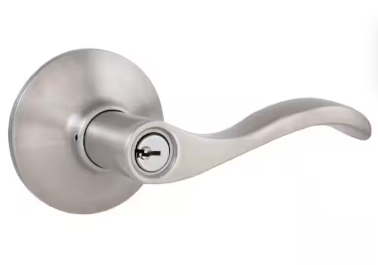 (Pack of 6) New Naples Satin Nickel Keyed Entry Door Lever