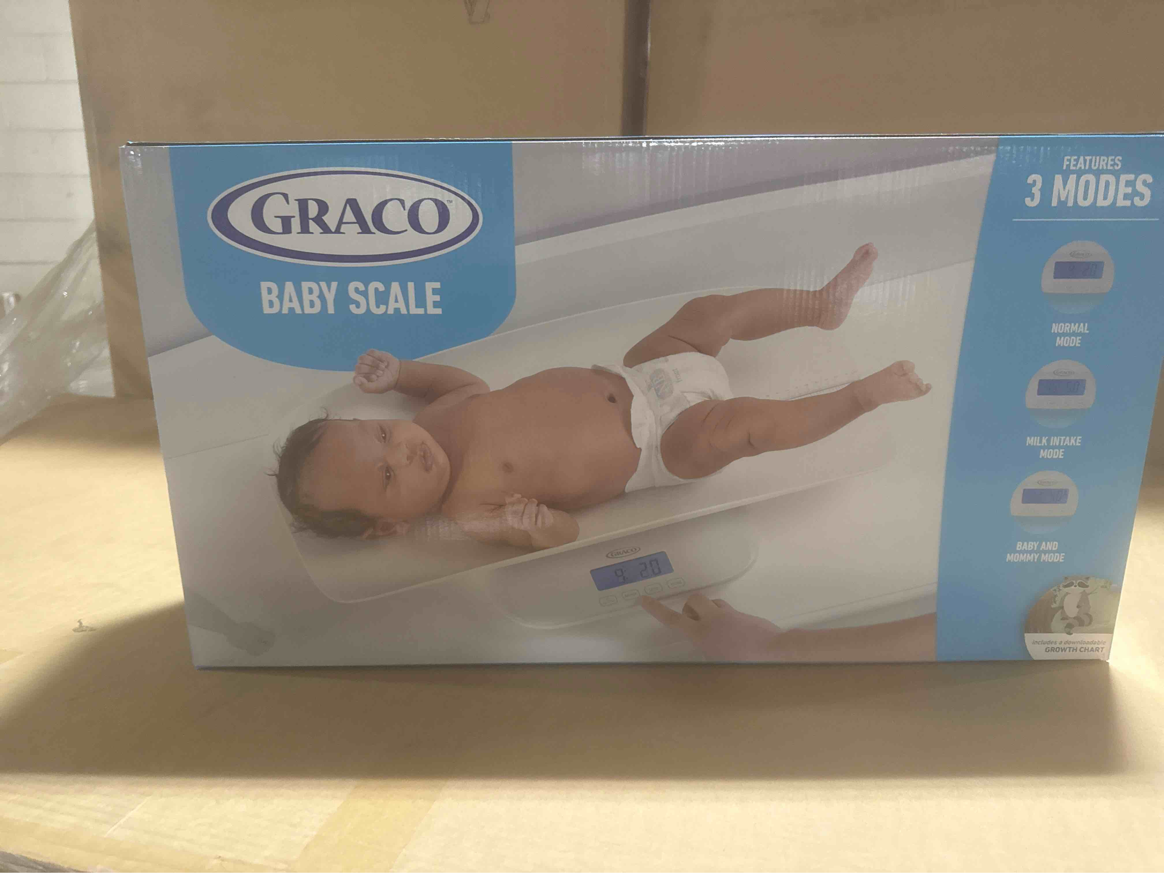 Graco Digital LCD Infant to Toddler to Big Kid Multifunction Baby Weight Scale, 3 Weighing Modes, Removable Tray, Downloadable Growth Chart, 220 Lb Capacity