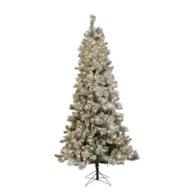 *damaged box*7.5-ft Laurel Pine Flocked Artificial Christmas Tree