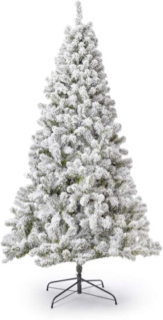 KING OF CHRISTMAS 7 Foot Snow Flocked Artificial Christmas Tree Unlit, Prince Flock Holiday Xmas Tree with Hinged Sections & Metal Stand for Home, Office, Indoor & Outdoor Decoration Visit the KING OF CHRISTMAS Store