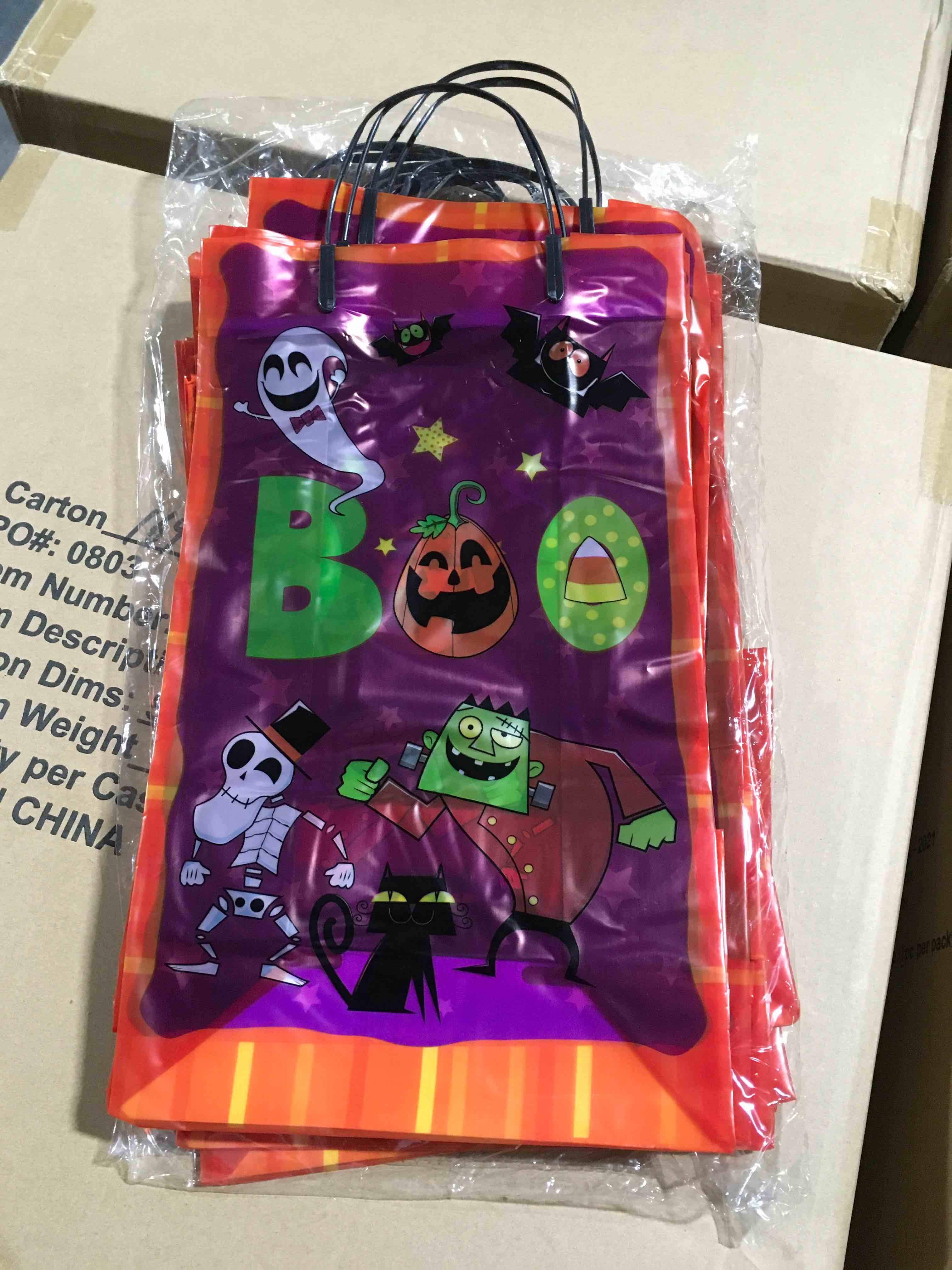 Tall frosted trick or treat bags 