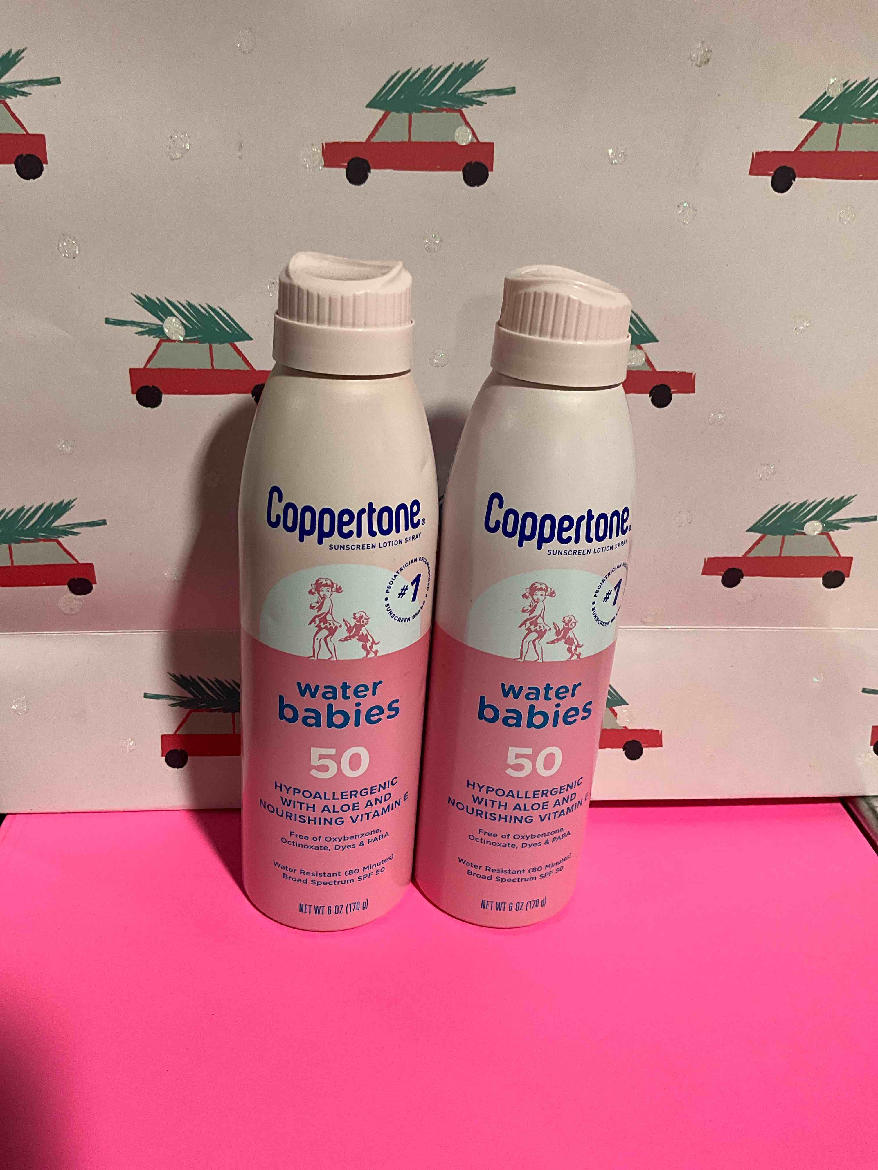 Pack of 2 Coppertone WaterBabies Sunscreen Quick Cover Lotion Spray Broad Spectrum SPF 50 (6 Ounce) 