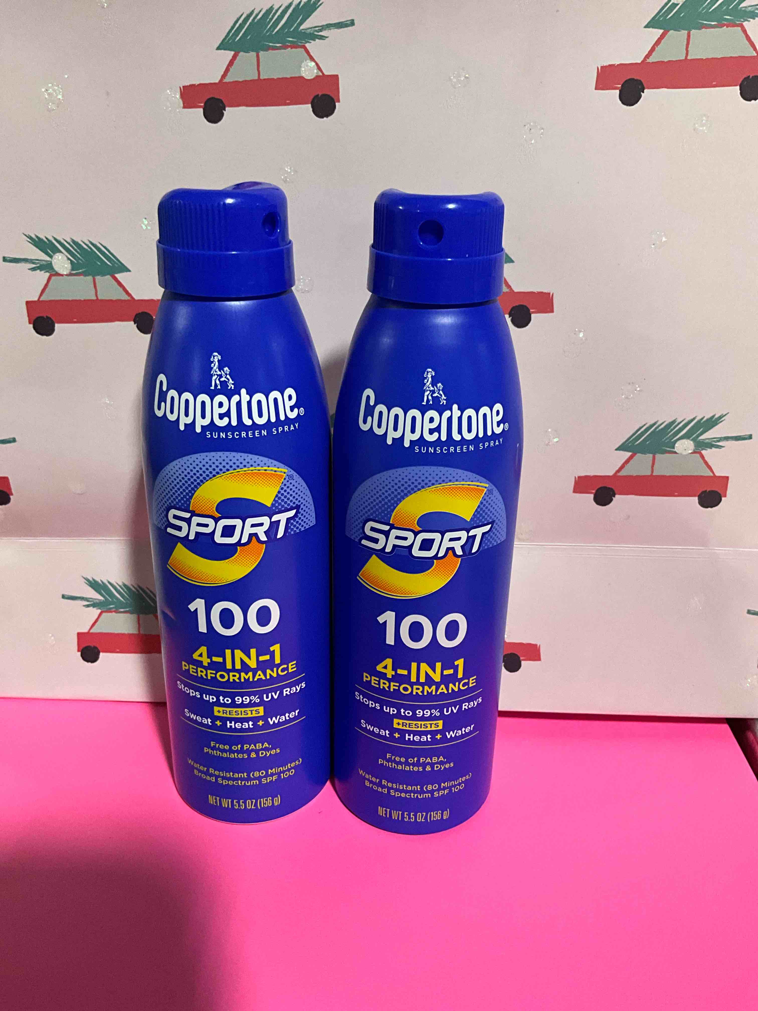 Pack of 2 Coppertone SPORT Sunscreen Spray SPF 100, Water Resistant, Continuous Spray Sunscreen, Broad Spectrum SPF 100 Sunscreen, 5.5 Oz Spray Exp 09/2025
