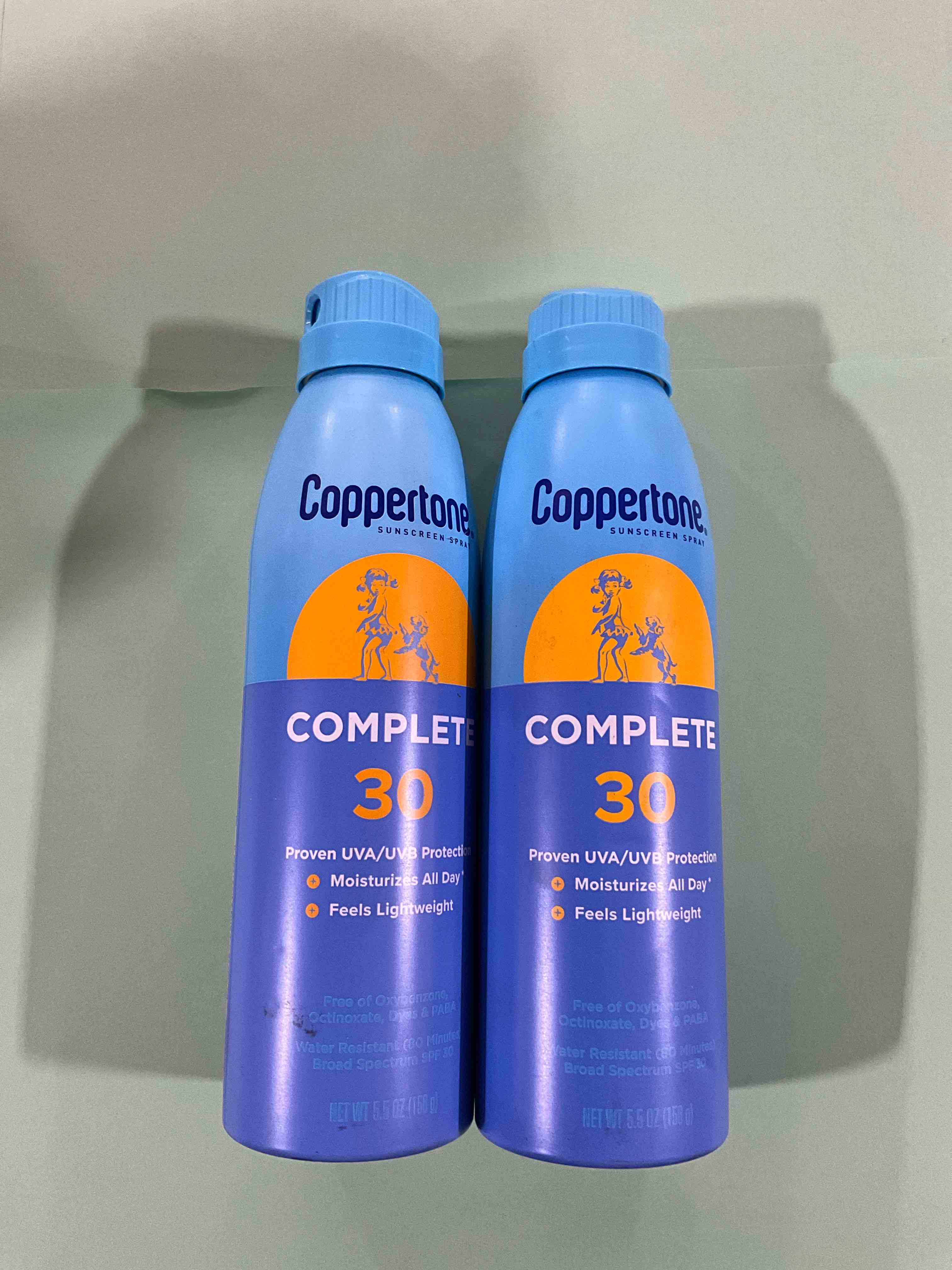Pack of 2 Coppertone Complete Sunscreen Spray  SPF 30 Spray Sunscreen  5.5 Oz