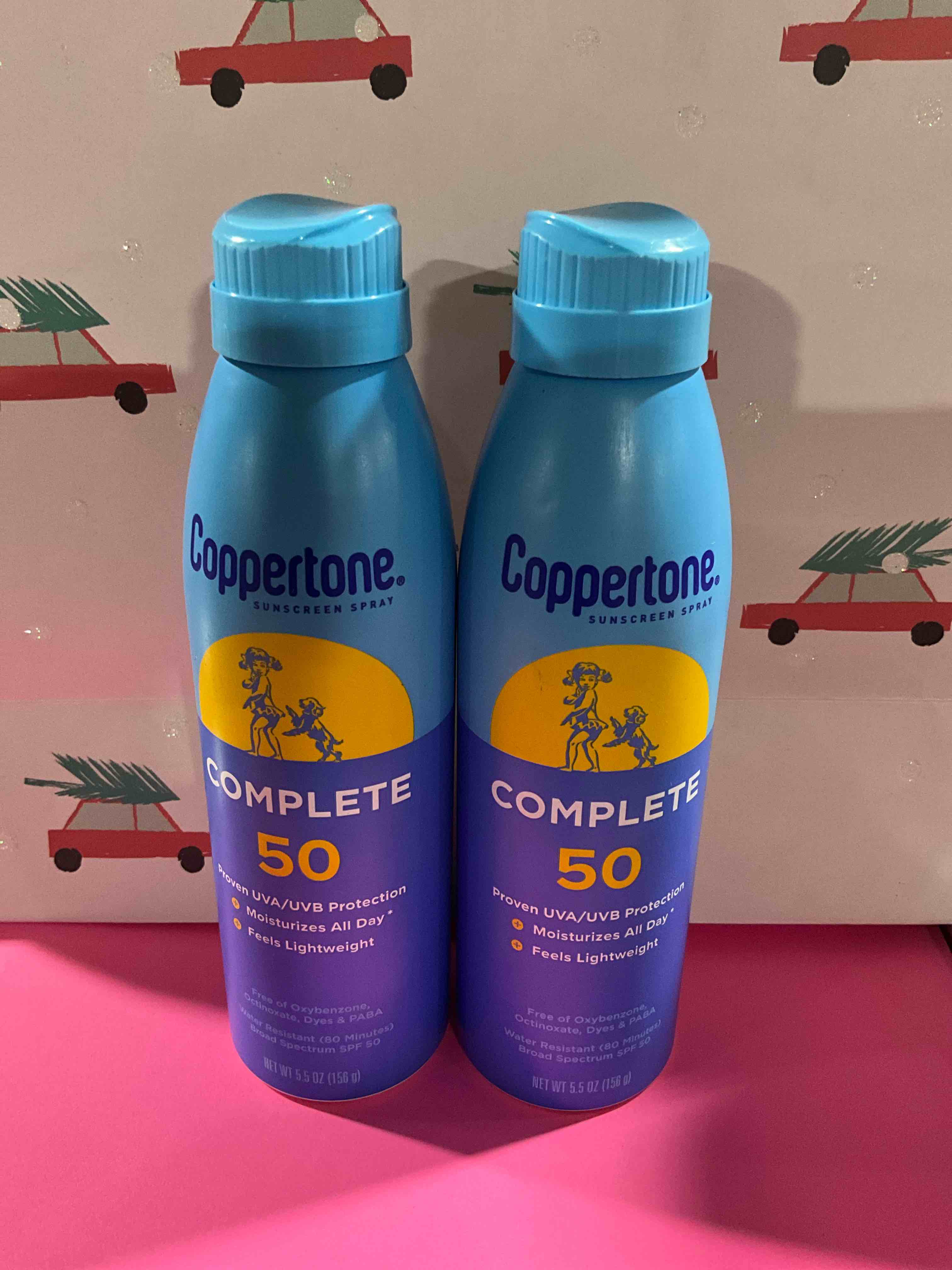Lot of 2 Coppertone Complete Sunscreen Spray, SPF 50 Sunscreen Spray, Body Sunscreen, 5.5 Oz