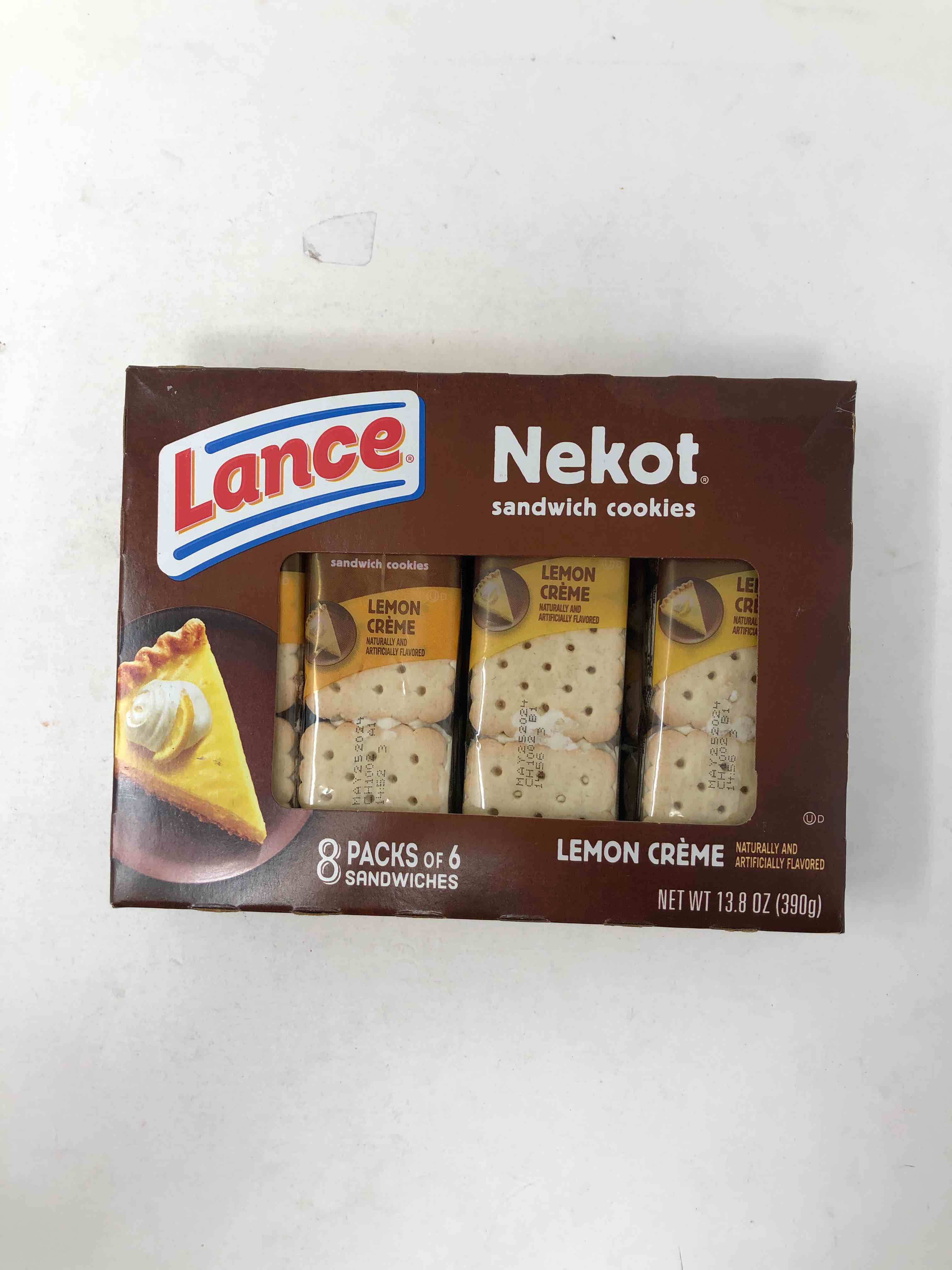 Lance Lemon Nekot Sandwich Cracker, Lemon, 8 Ounce