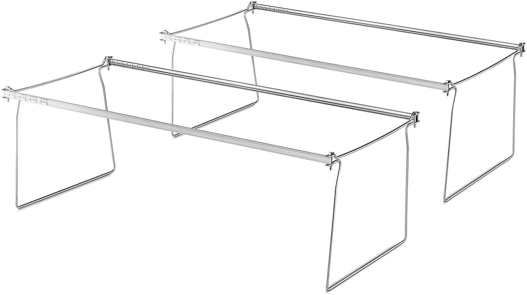 STAPLES Adjustable Hanging File Frame, Legal Size, Gray, 2/Pack 