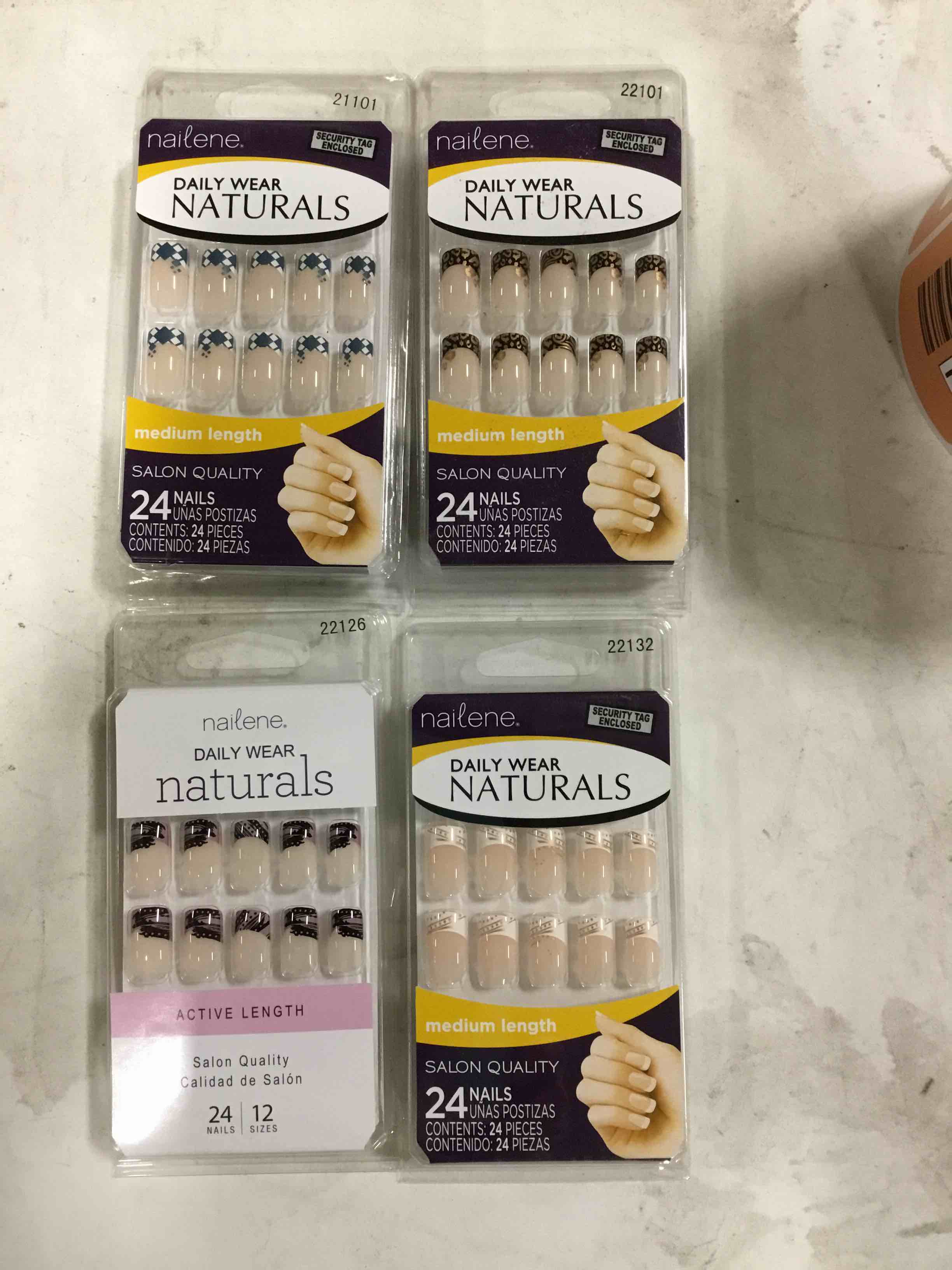 Assorted Nailene Daily Ware Natural Nails 24 count - medium length 