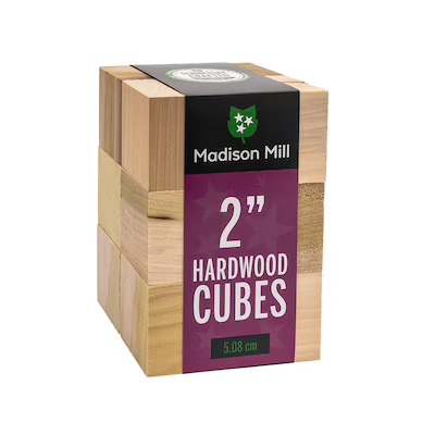 Madison Mill Natural Hardwood Cubes Clear Wood 12-Pack