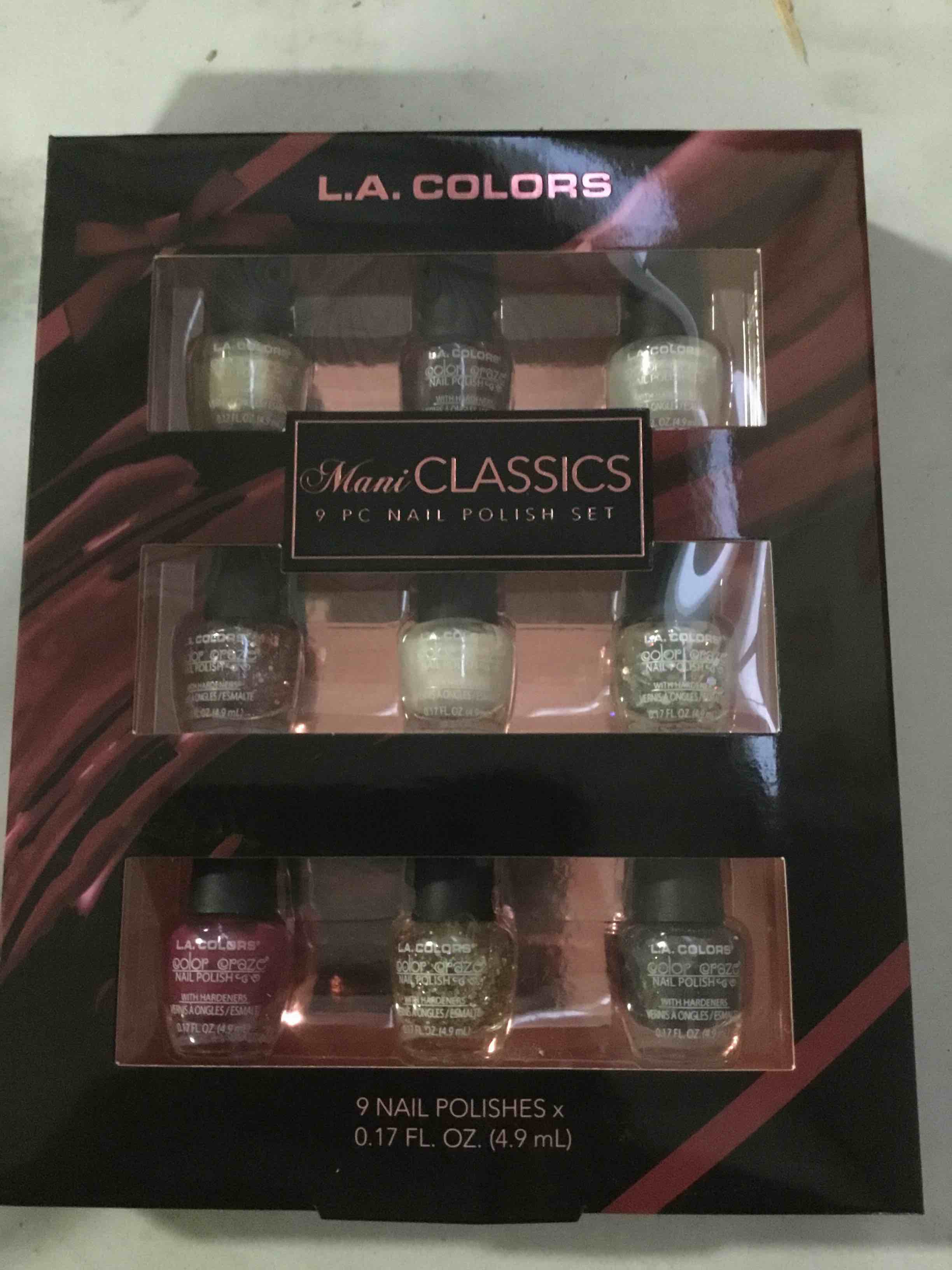 Assorted 9 Piece Nail Polish Sets By L.a. colors mani  Classics