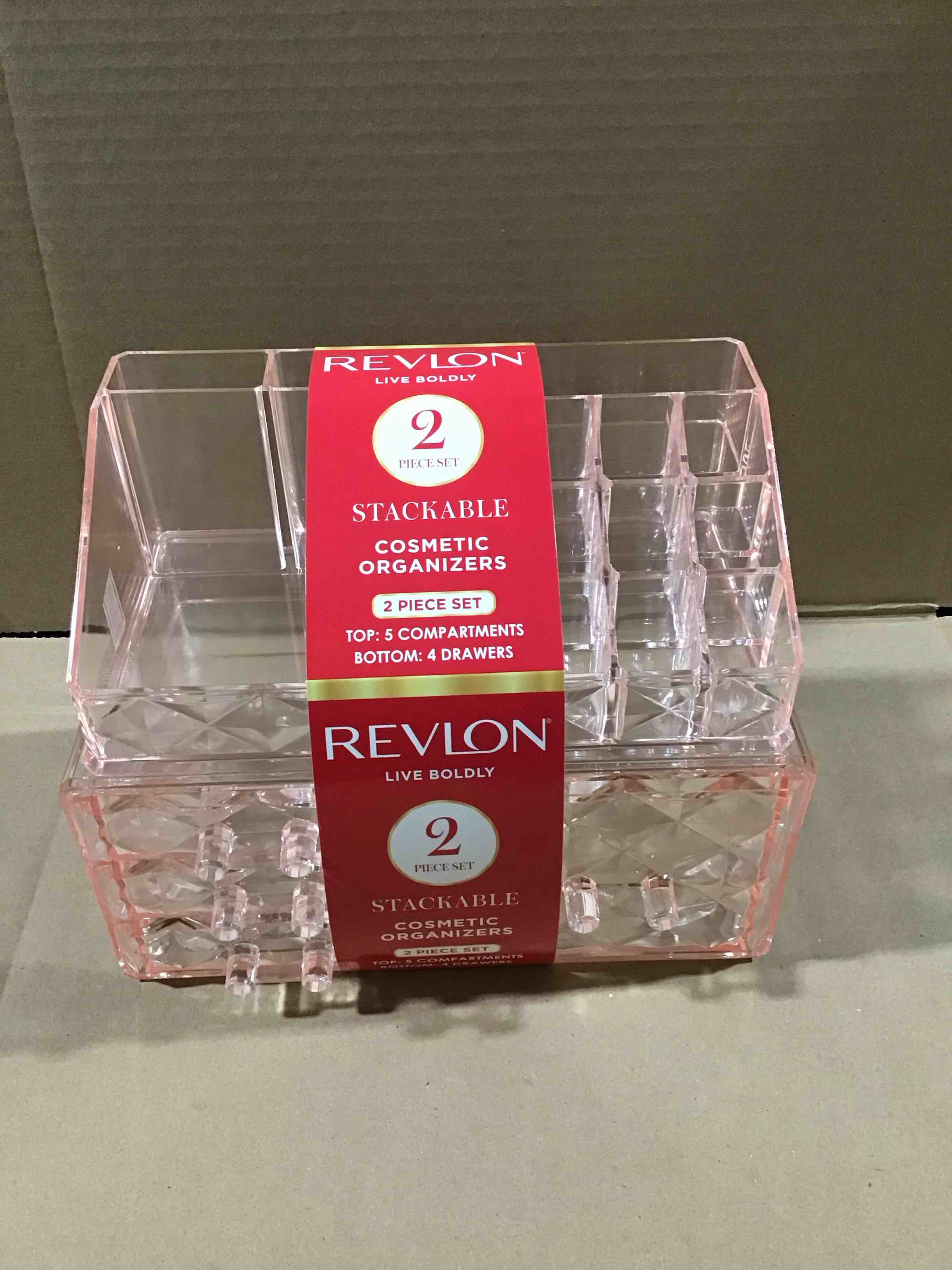 Revlon two piece stackable, cosmetic organizers