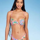 (only top) size s Women's Triangle Bikini Top - Wild Fable™ Multi Floral Print S