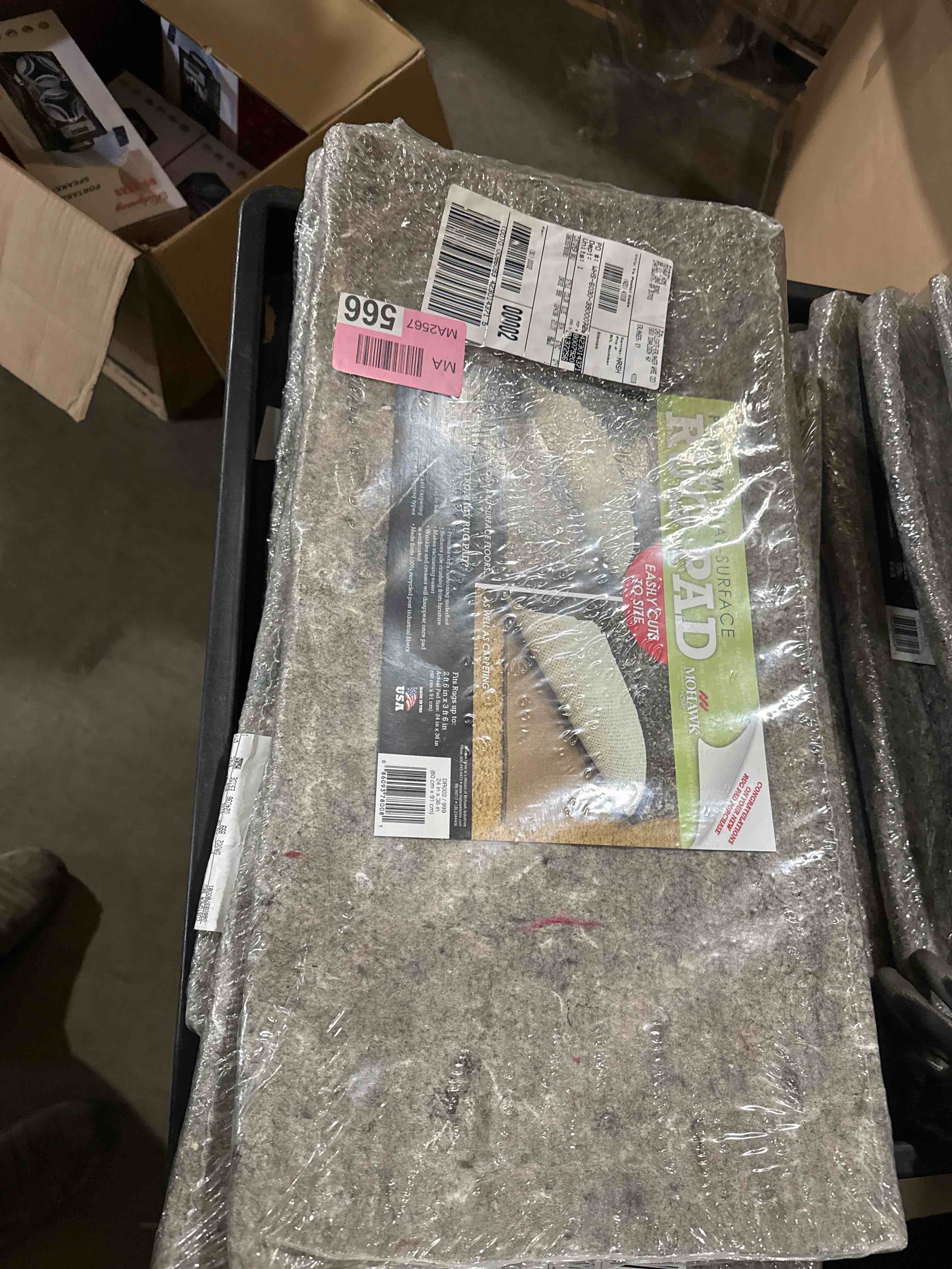 mohawk home supreme dual-surface 1/4 in. rug pad, grey, 2x3 ft