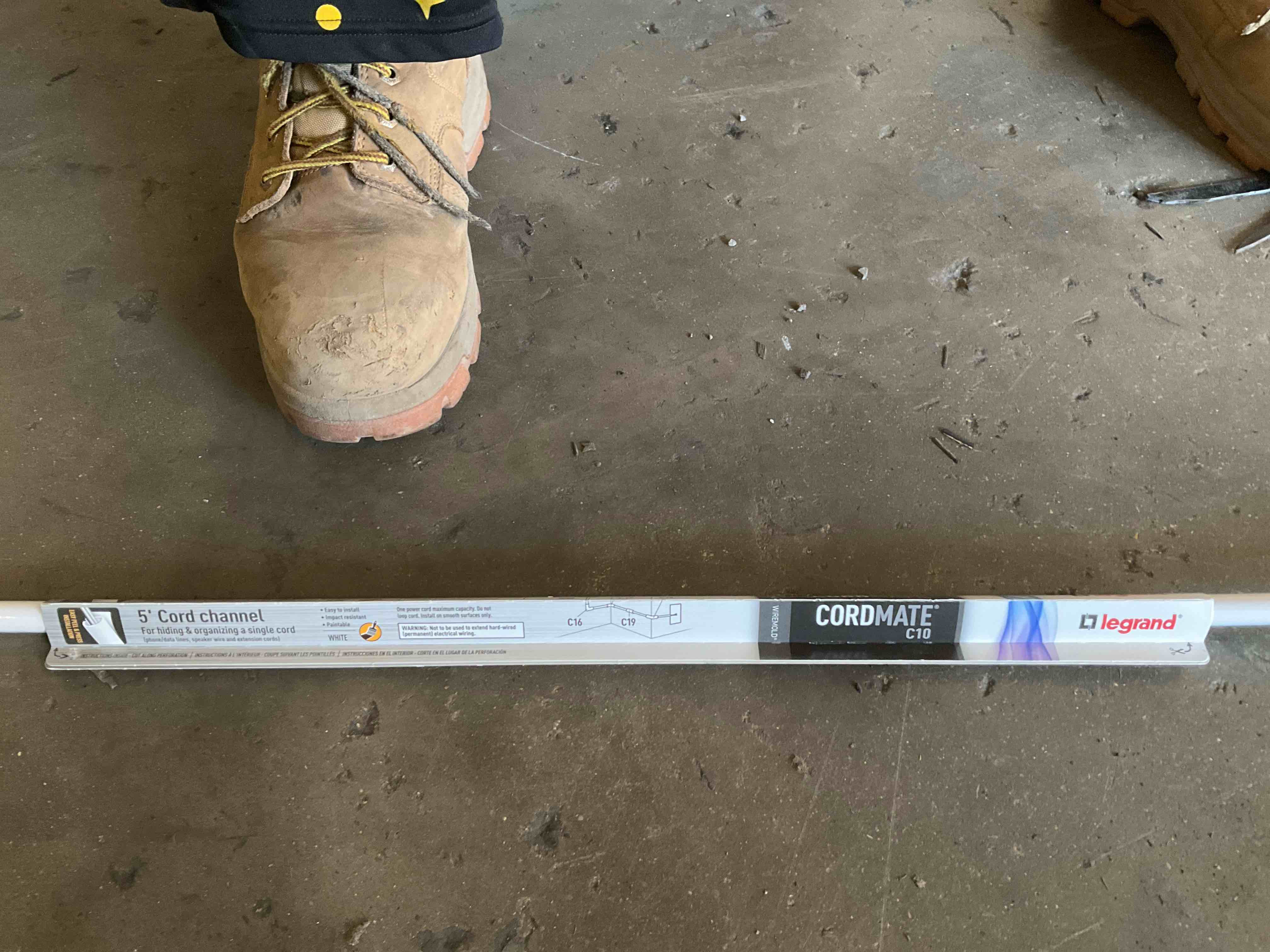 Legrand Wiremold CordMate C10 Cord Channel 60 in L 1-Channel Plastic White